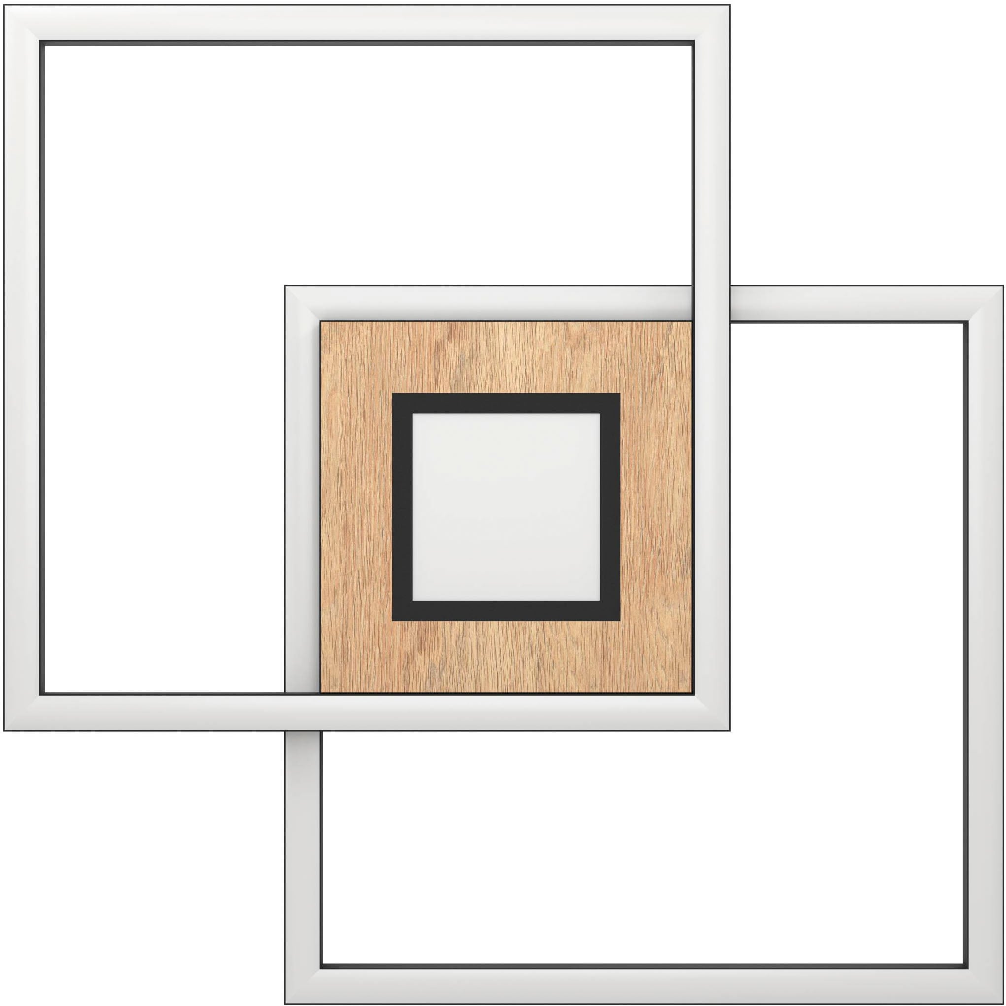 EGLO Deckenleuchte »Marinello Deckenlampe, Wohnzimmerlampe aus Metall, Holz und Kunststoff« LED-Modul 1 Stk. Kaltweiß | Neutralweiß | Warmweiß Wand-/Deckenleuchte - L48,5 x B48,5 x H5,5 cm - schwarz, braun