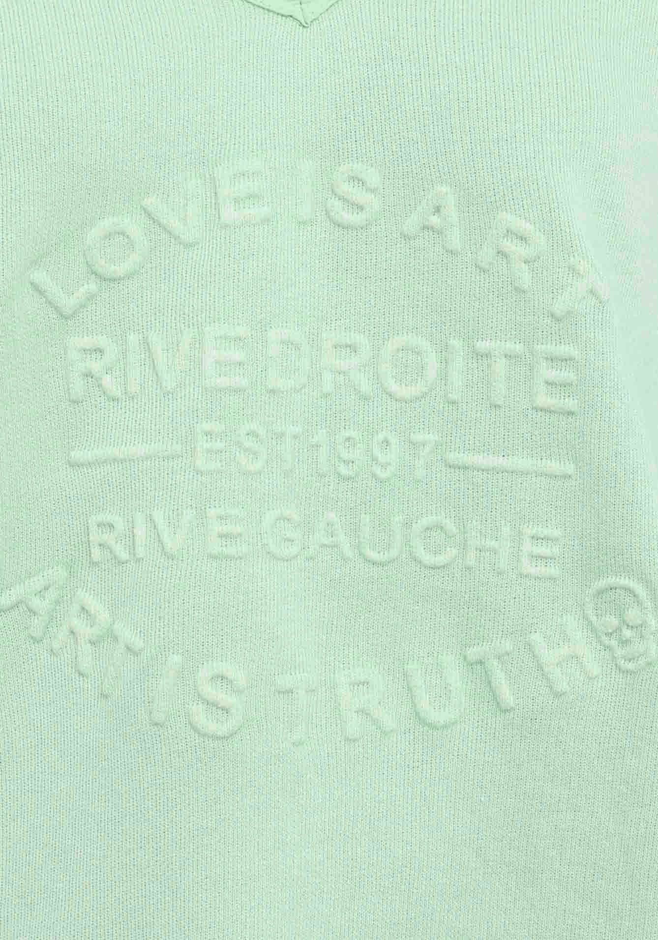 Zwillingsherz Sweatshirt, ausgefranster V-Ausschnitt, Vintage Look, Langarm