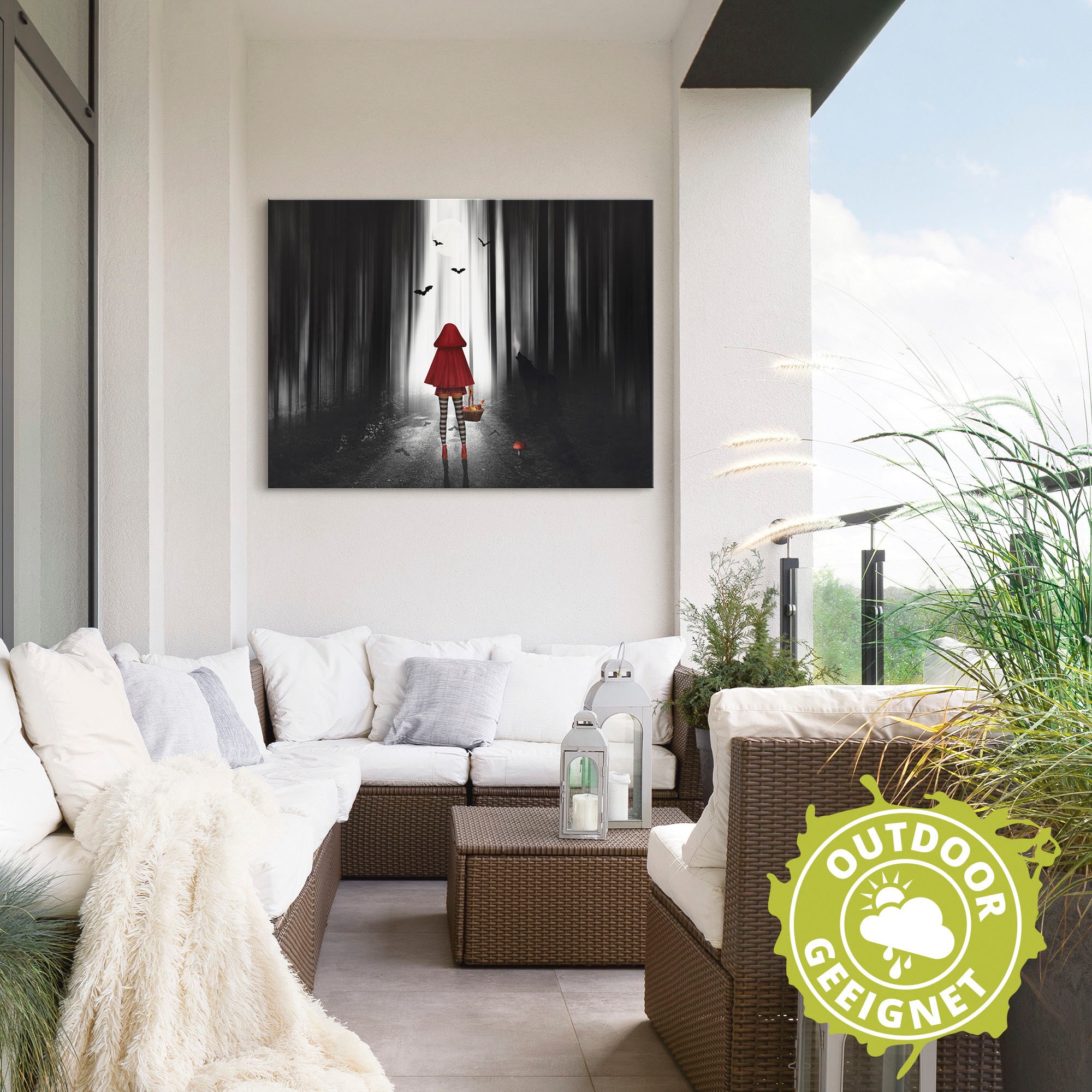 Artland Leinwandbild »Das Rotkäppchen auf High Heels« Dark Fantasy 1 Stk. tlg. auf Holzrahmen gespannt