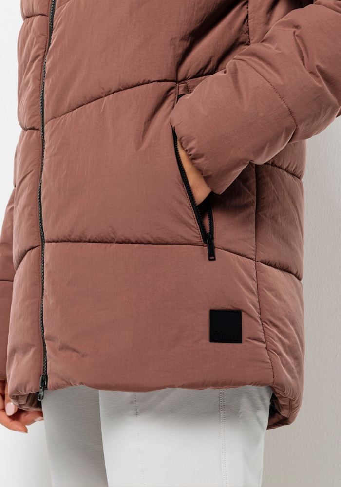 Jack Wolfskin Funktionsjacke »KAROLINGER LONG JKT W«, mit Kapuze