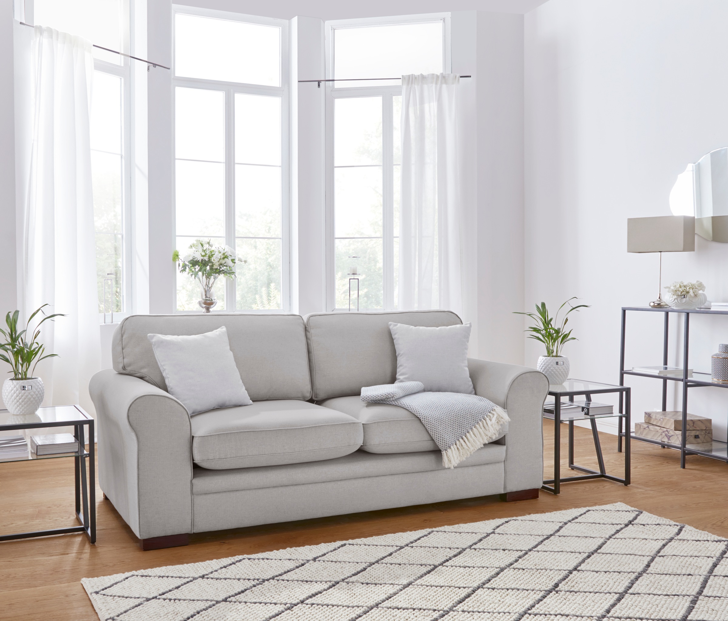 Home affaire 2-Sitzer »Broughton«, weicher Sitzkomfort, incl. 2 Zierkissen, Keder