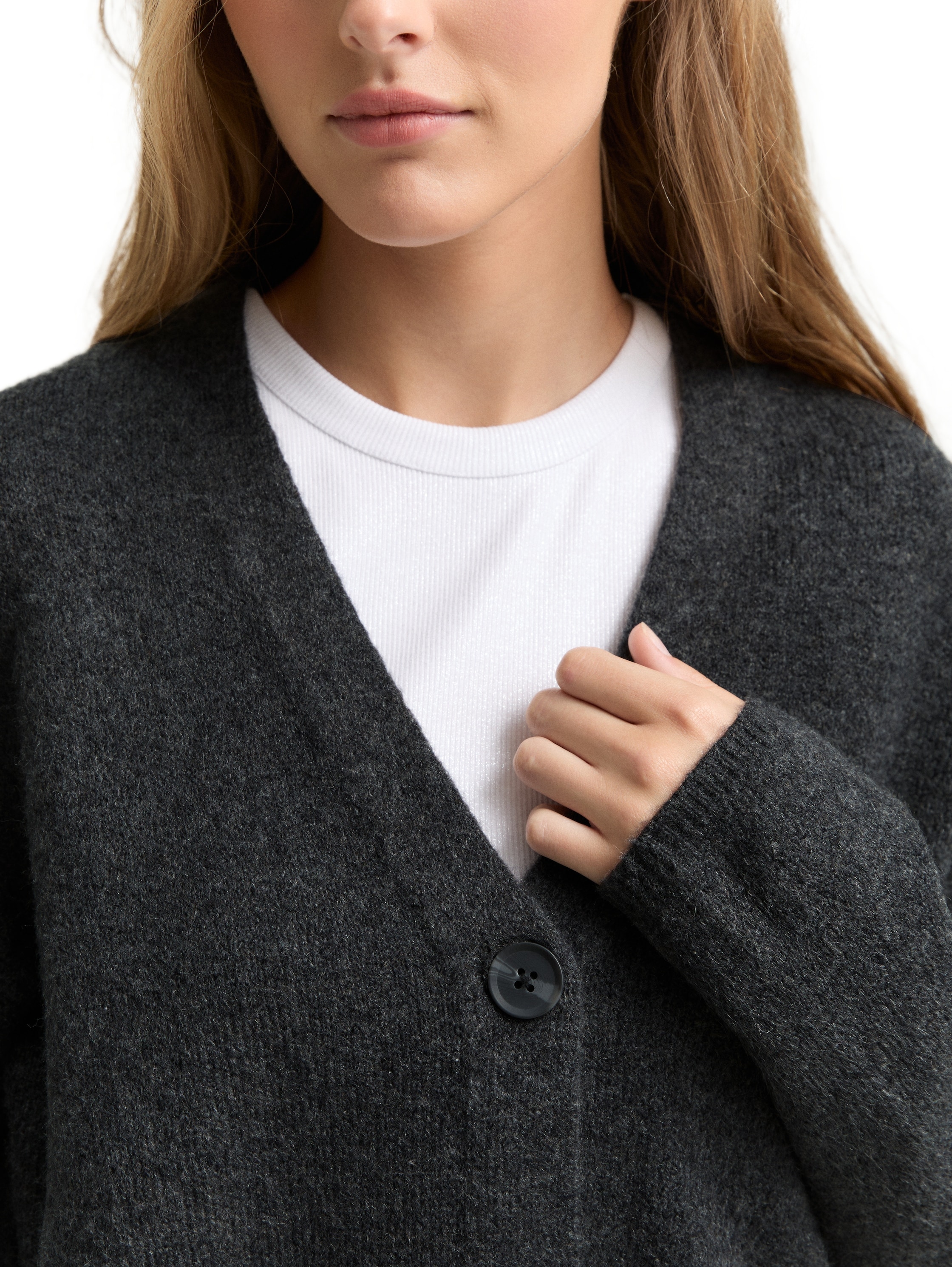 TOM TAILOR Denim Cardigan mit V-Ausschnitt