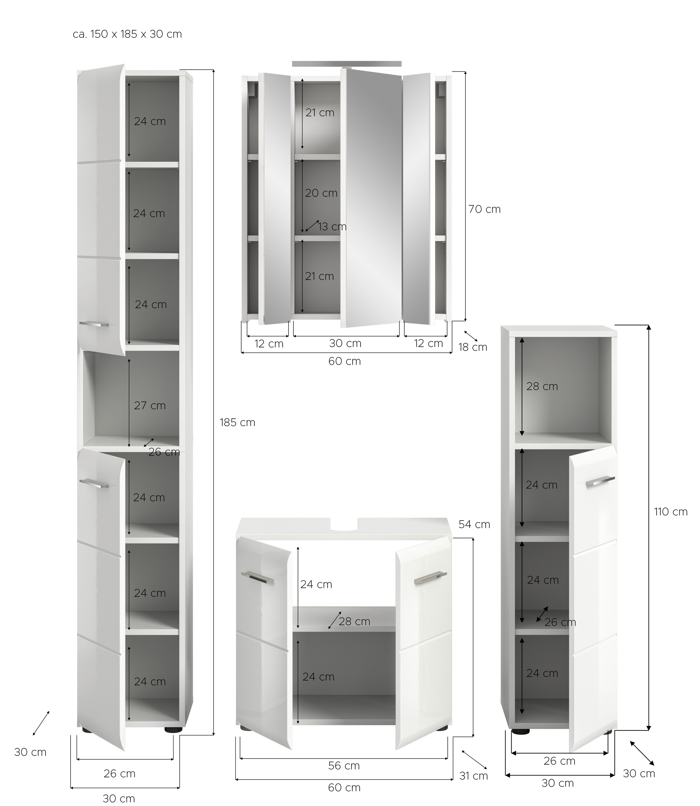 INOSIGN Badezimmer-Set Set, 5 Stk. tlg.
