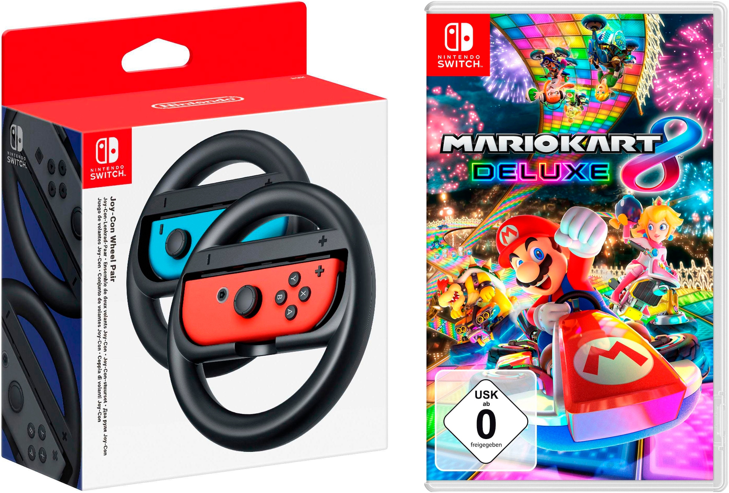 Nintendo Switch Spielesoftware »Mario Kart 8 Deluxe + JoyCon Lenkrad«, Nintendo Switch