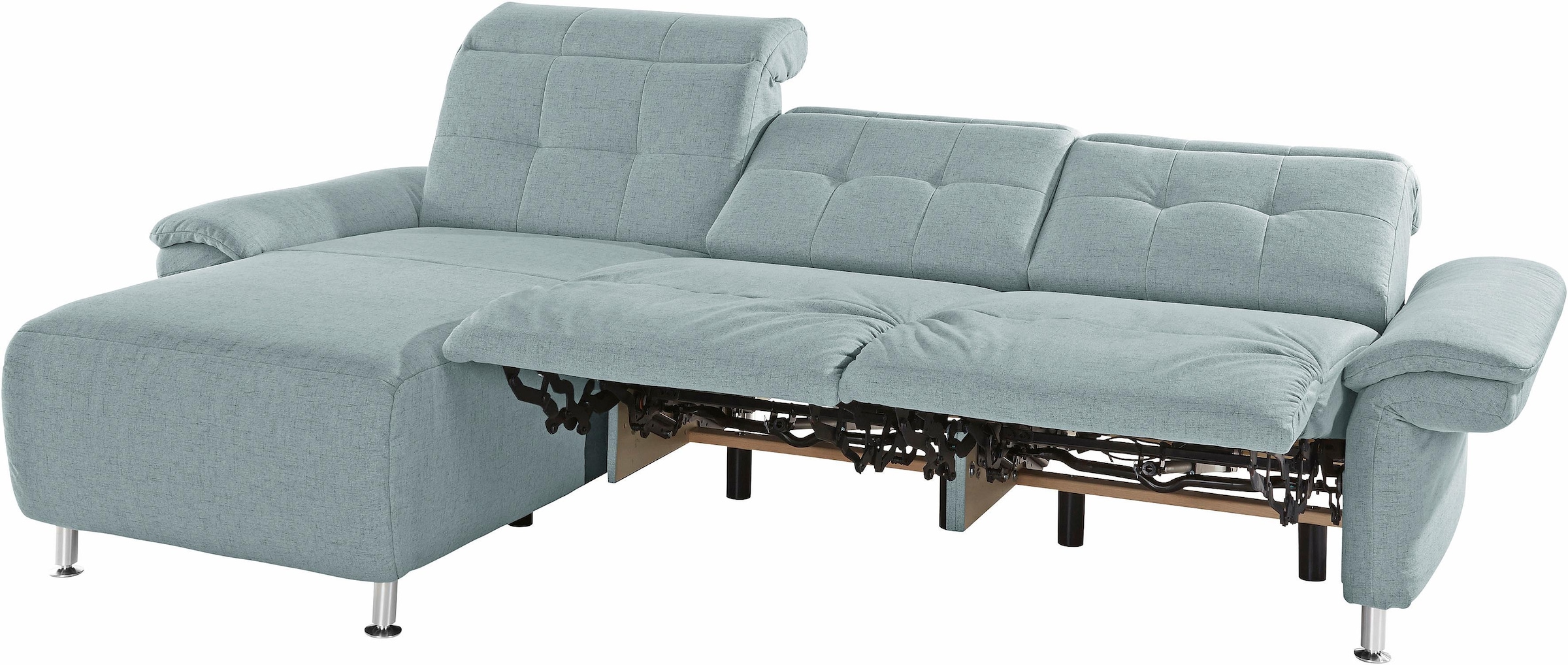 PLACES OF STYLE Ecksofa »Manhattan L-Form« 2 Sitze mit elektrischer Relaxfunktion, verstellbare Armlehnen