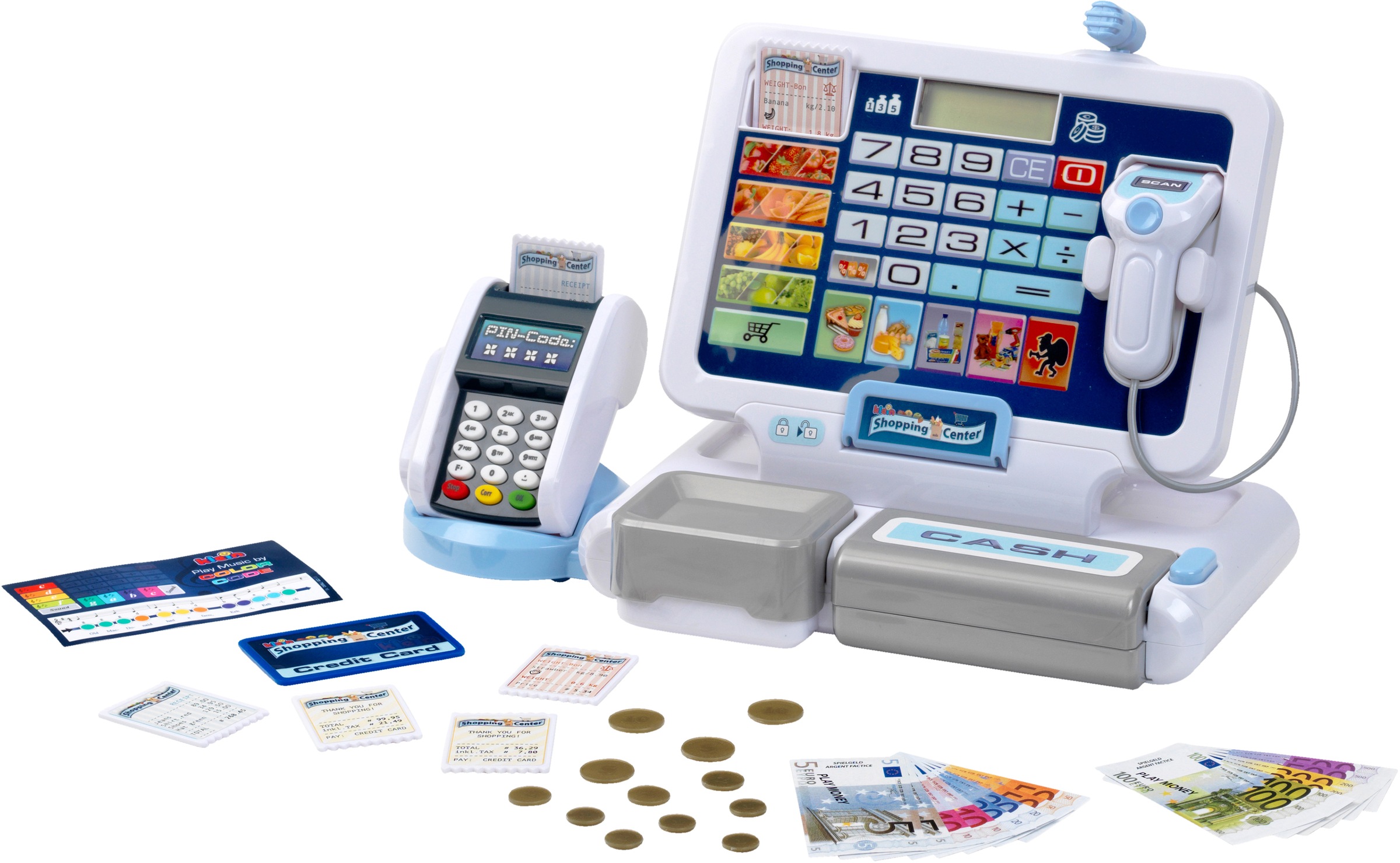 Klein Spielkasse »Shopping Center Tablet & Kassenstation«, mit elektronischen Funktionen