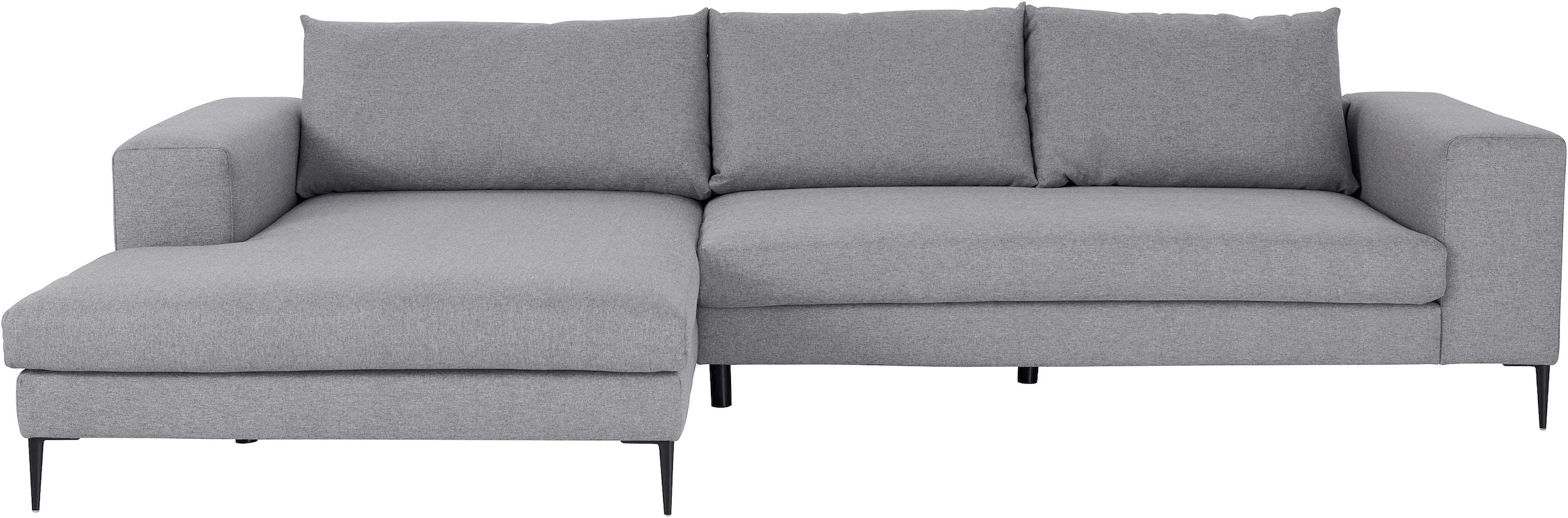 Home affaire Ecksofa »Aurora, L-Form, mit extra breiter Recamiere, 324 x 170 cm (BxT)« Designsofa mit tollem Sitzkomfort, extra hohe Metallfüße schwarz