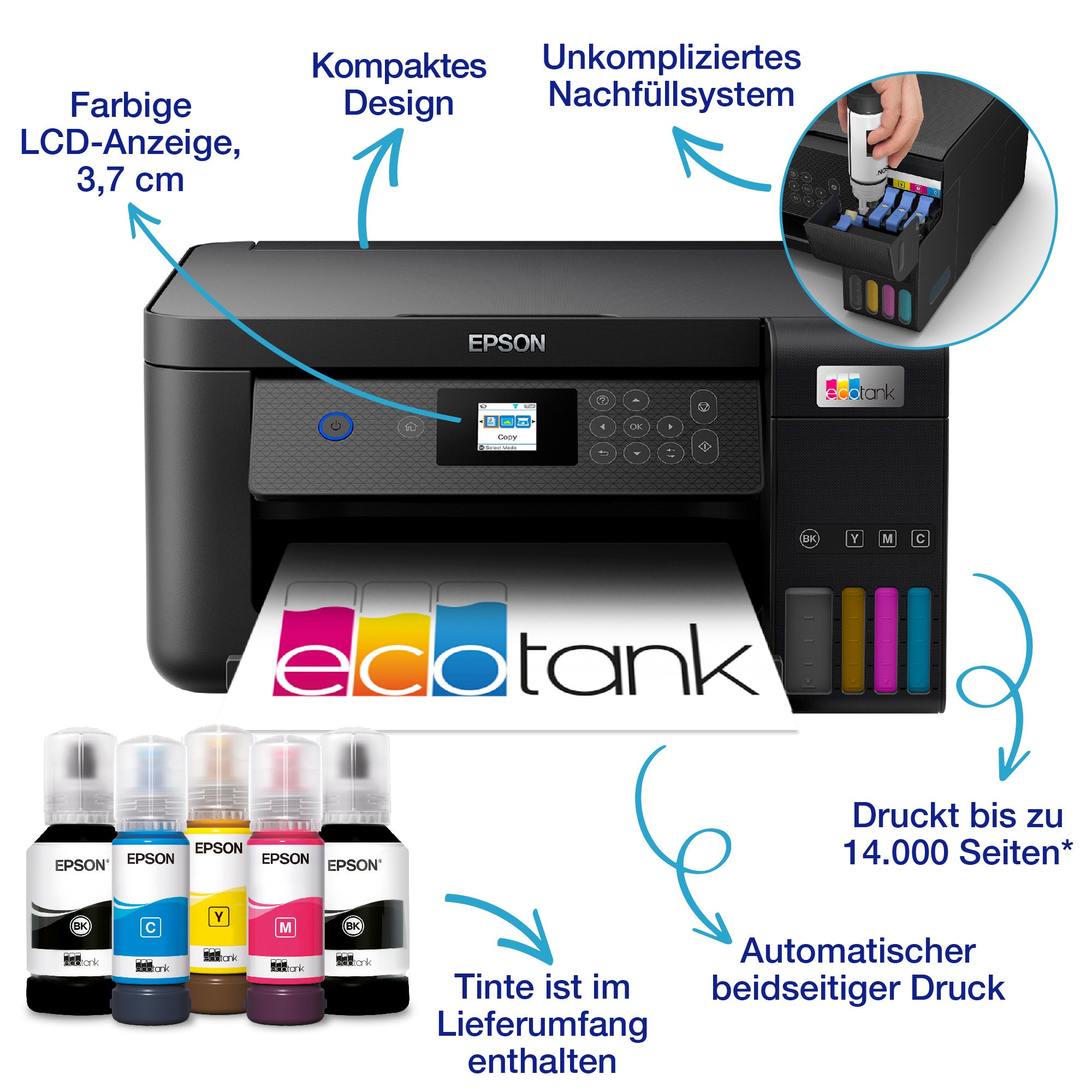 Epson Tintenstrahldrucker »EcoTank ET-2850«