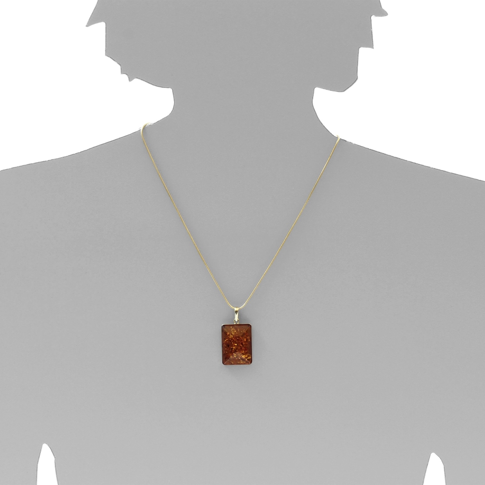 OSTSEE-SCHMUCK Kette und Anhänger Set »- Classic 27x19 - Gold 333/000 - Bernstein« ()