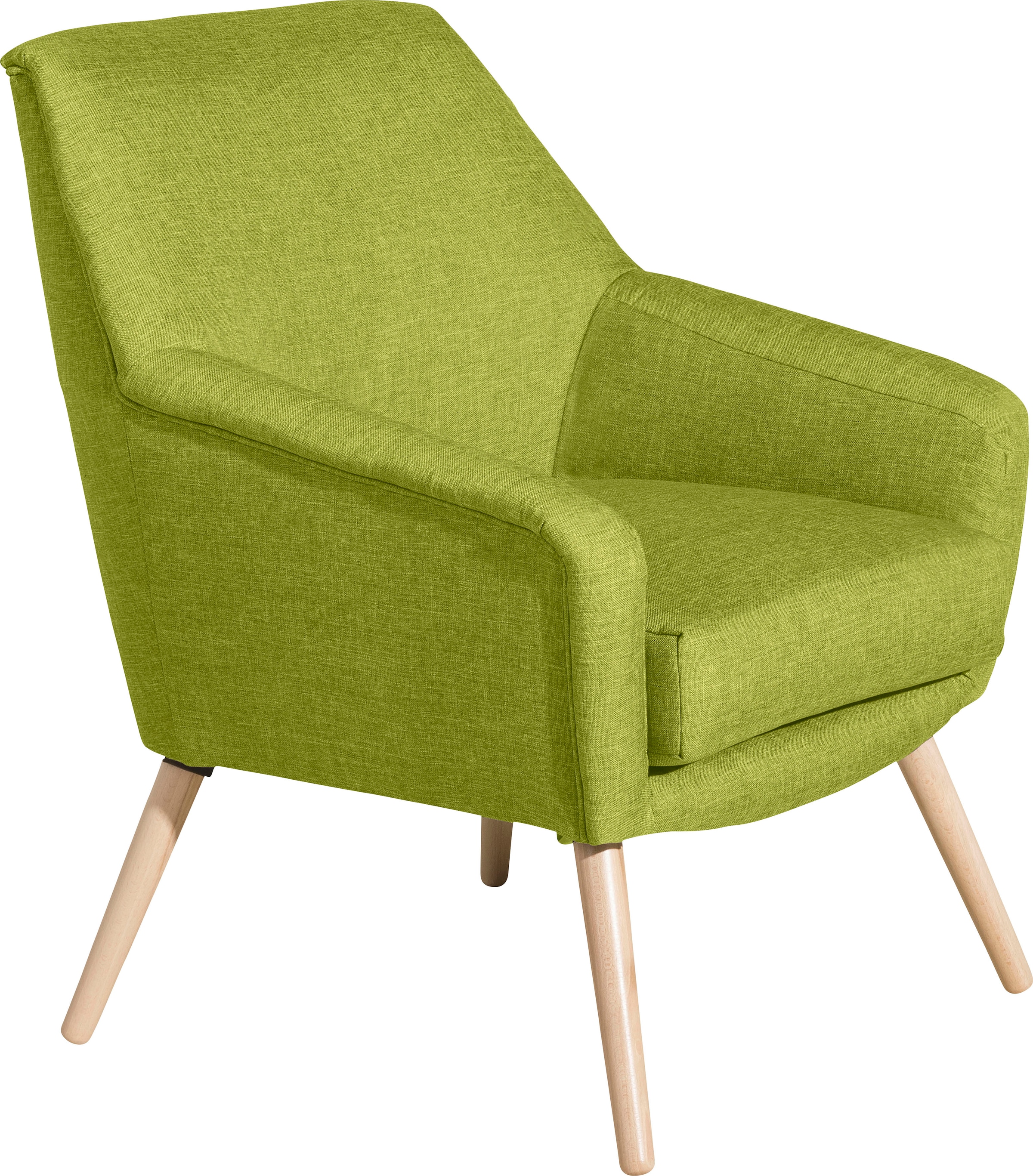 Max Winzer® Cocktailsessel »Alan, Loungesessel mit hohem Sitzkomfort, moderne Formensprache«, im Retrolook, Füße in Buche natur