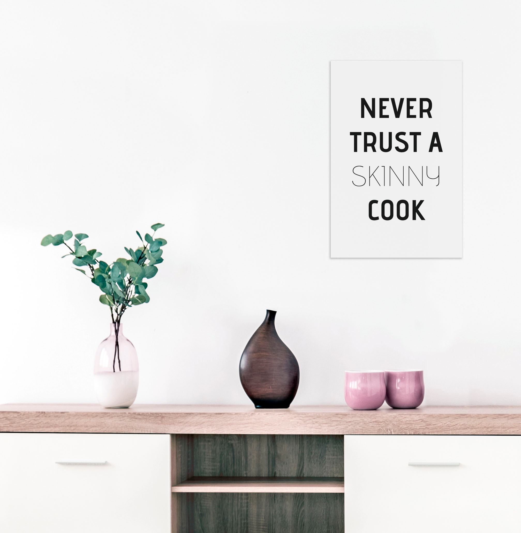 queence Wanddekoobjekt »Never trust a cook«, bestellen Stahlblech Schriftzug auf bequem skinny