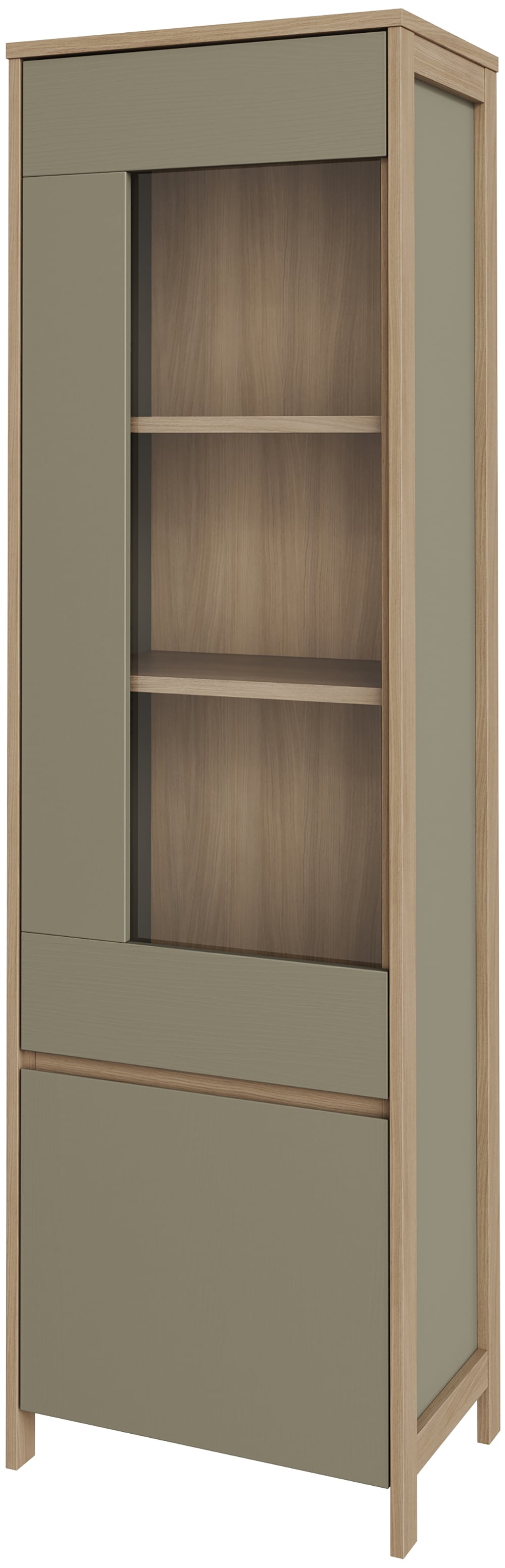 Home affaire Vitrine »Stranda, Hochschrank im Scandi-Style, moderne Glasvitrine« Rahmenoptik, ausreichend Stauraum, vielseitig einsetzbar, 58 cm breit