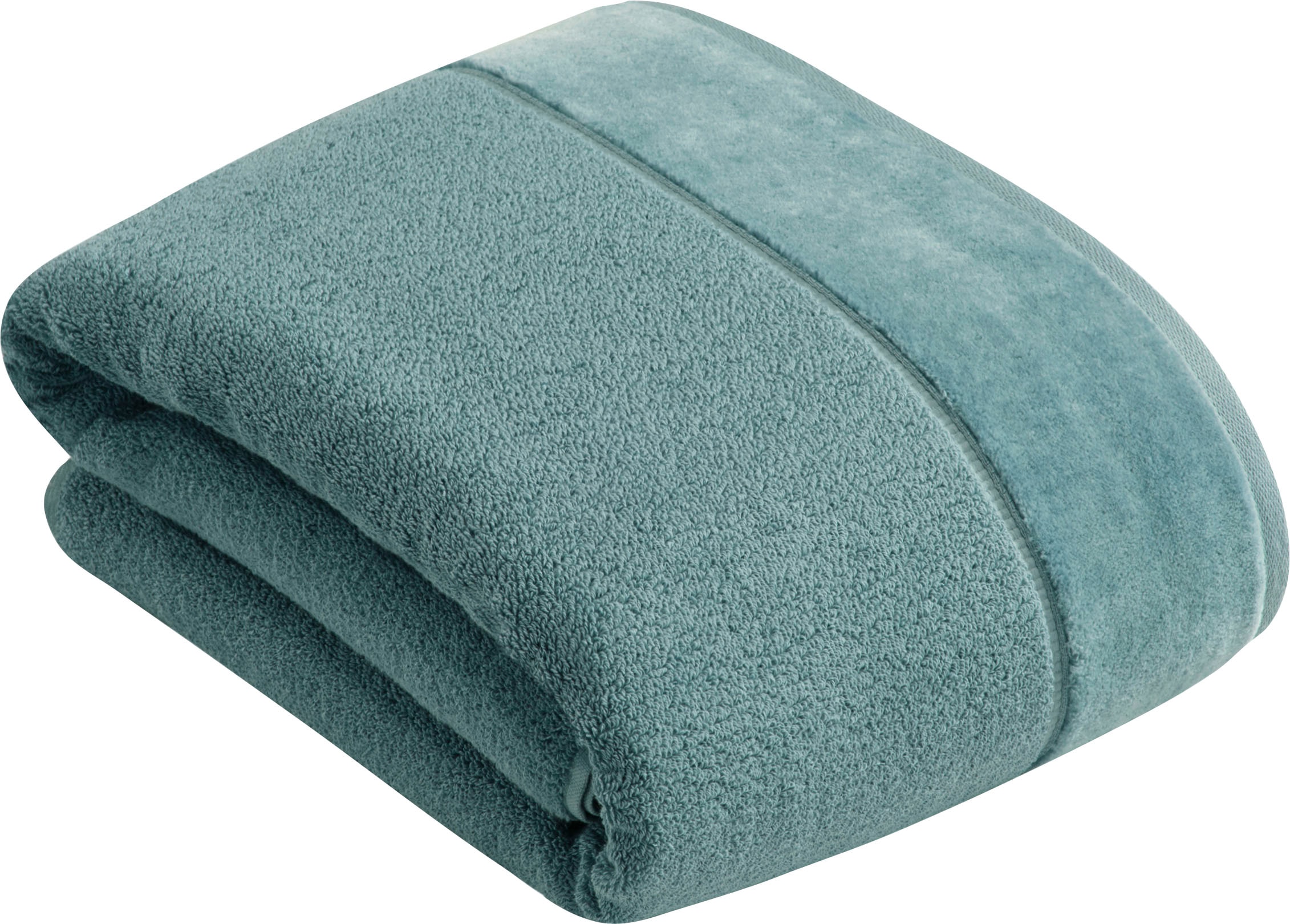 Vossen Badetuch »Pure«, (1 St., Badetuch 100 x 150 cm), Baumwolle & VEGAN, mit eleganter Veloursbordüre