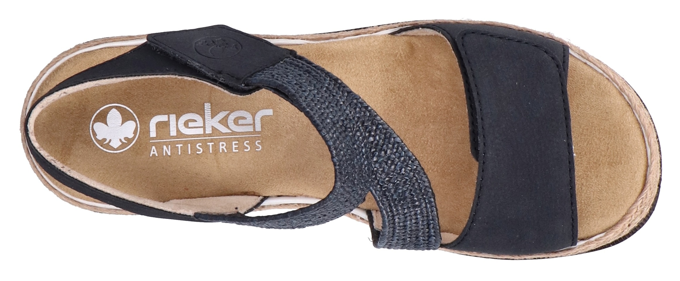 Rieker Keilsandalette  Riemchensandale, Sommerschuh, Urlaubschuh mit Klettriemchen