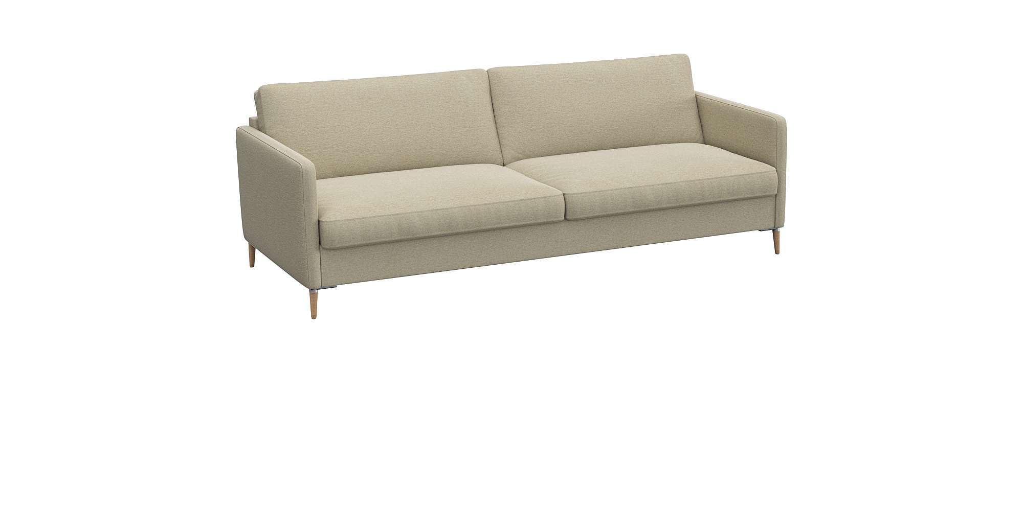 FLEXLUX 3-Sitzer »Fiore, super Sitzkomfort durch Kaltschaum im Sitz« schmale Armlehnen, Füße Alu+ Eiche