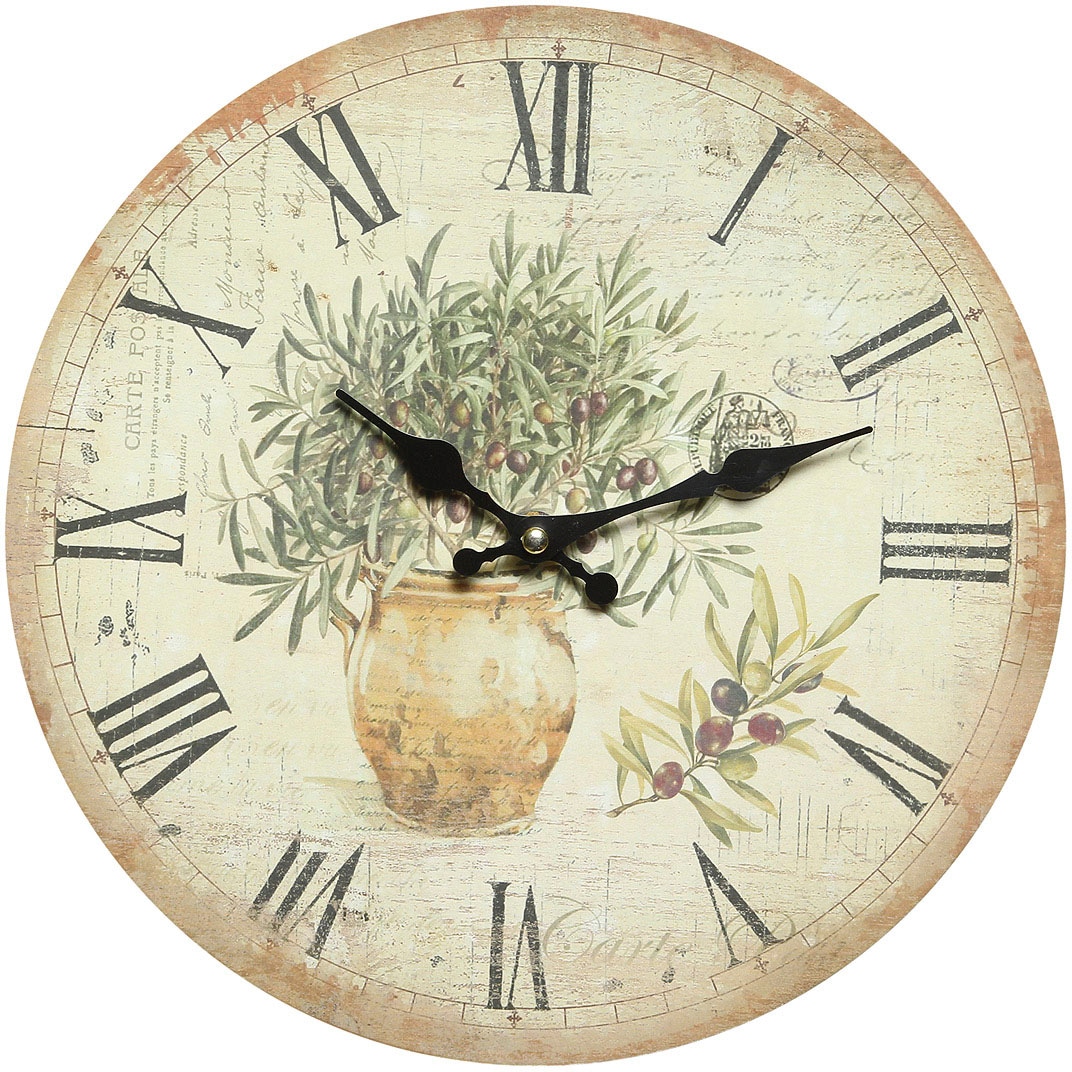 Ambiente Haus Wanduhr "Oliven Wanduhr 28cm"