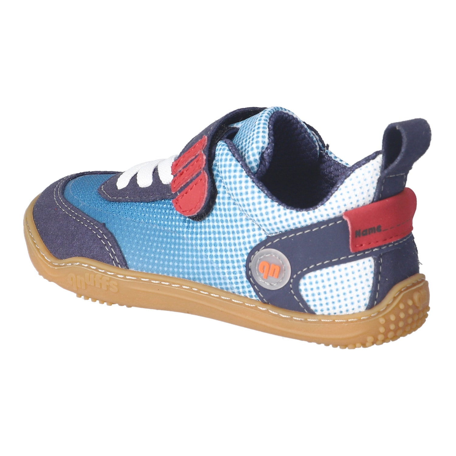 qnuffs Barfußschuh »Fichte«  Klettschuh, Sneaker, Halbschuh mit Kontrastbesätzen