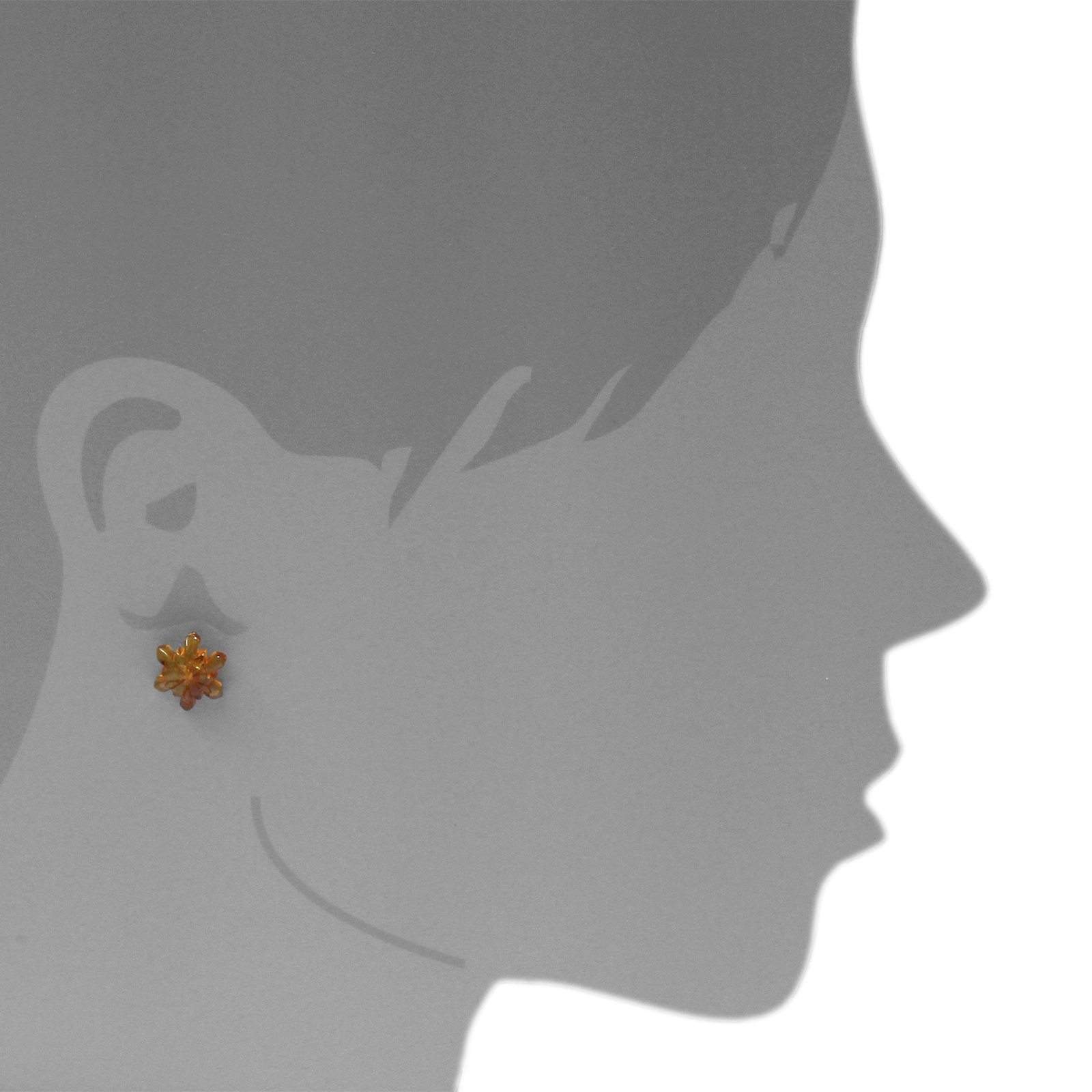 OSTSEE-SCHMUCK Paar Ohrstecker »- Schneeflocke - Silber 925/000 - Bernstein«
