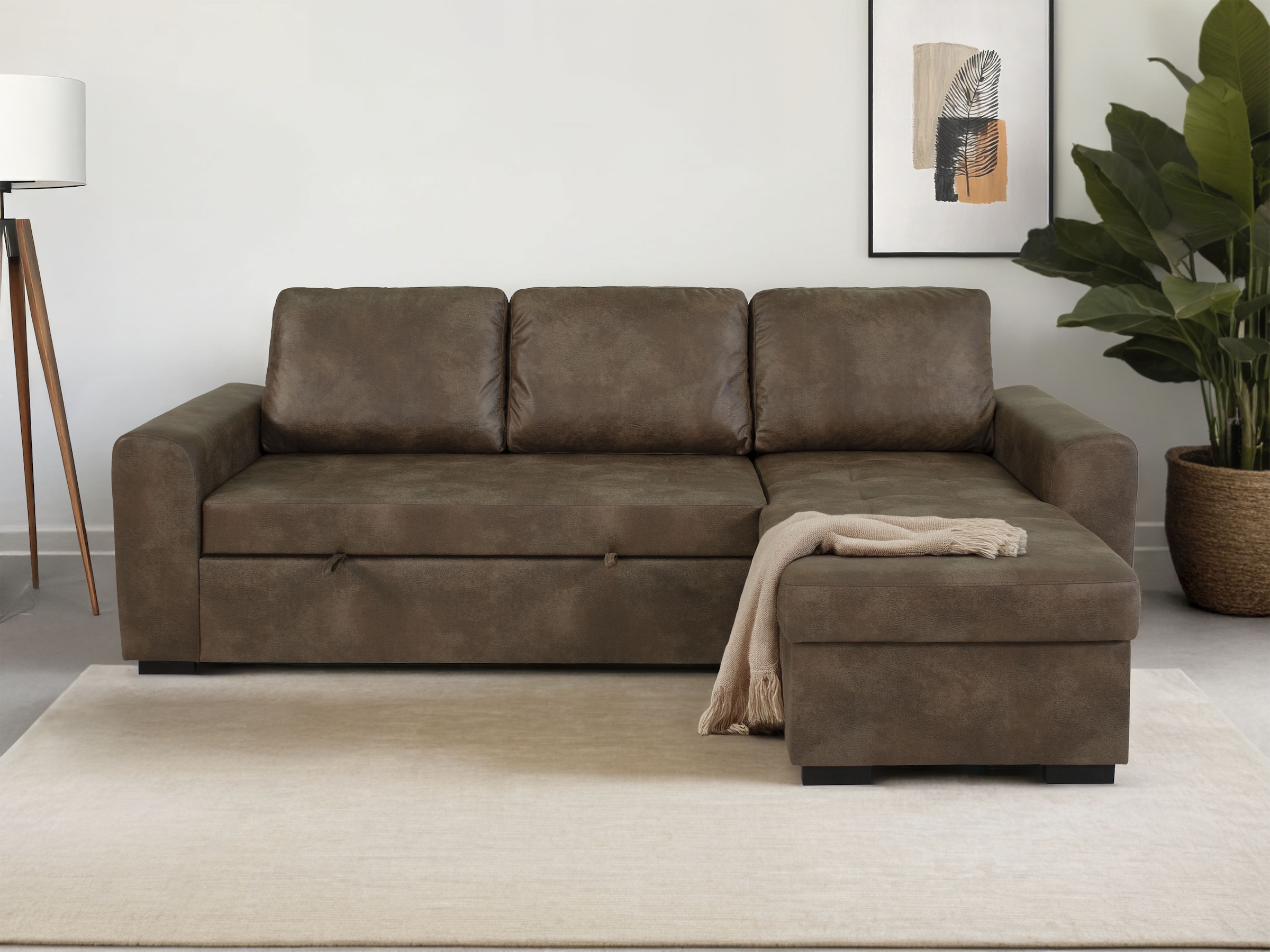 Trends by HG Ecksofa »Poll L-Form, B: 245 cm« mit Schlaffunktion & Bettkasten