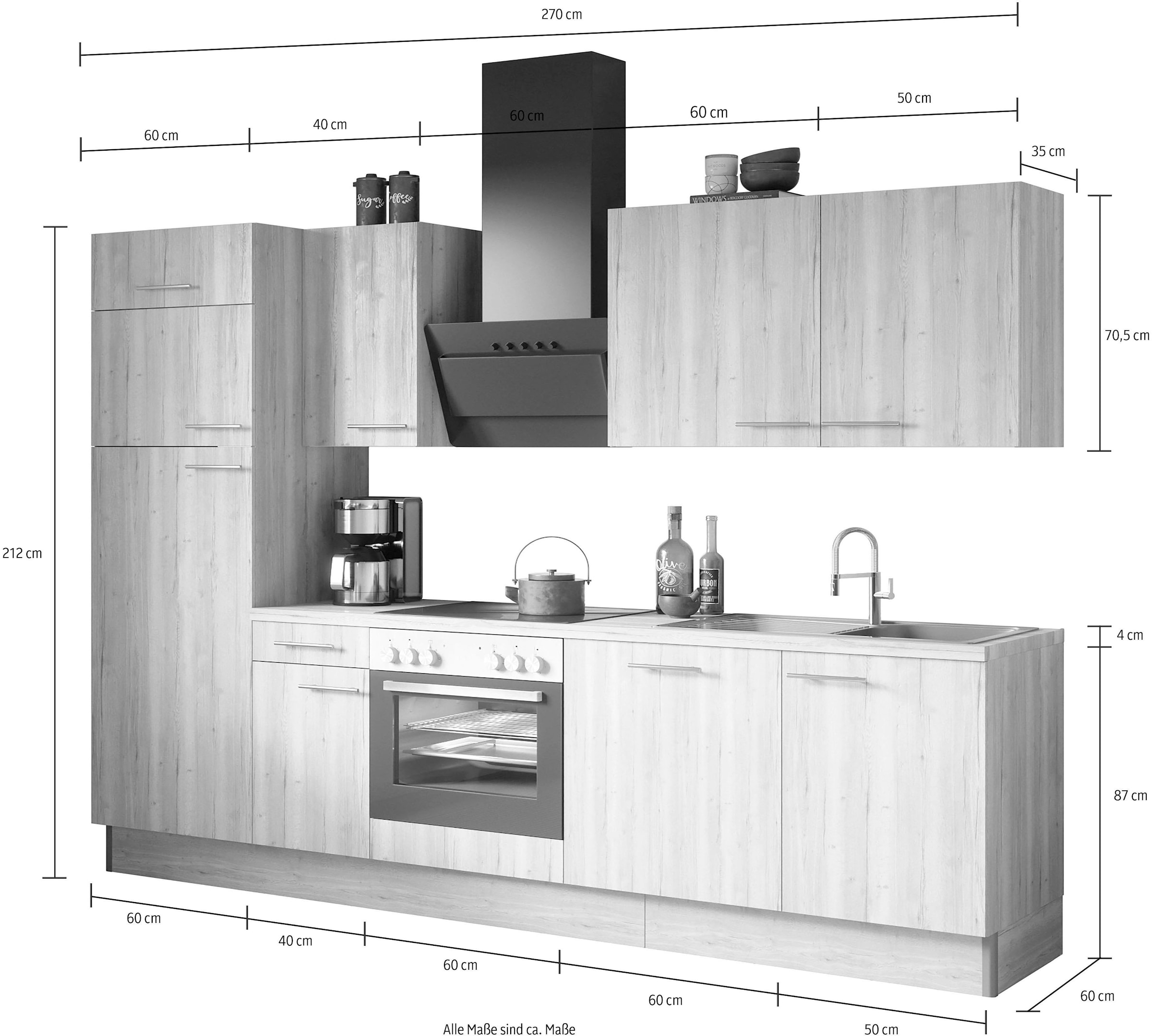 cm, bestellen wahlweise E-Geräten »Klara«, Rechnung auf Breite Küche OPTIFIT mit 270