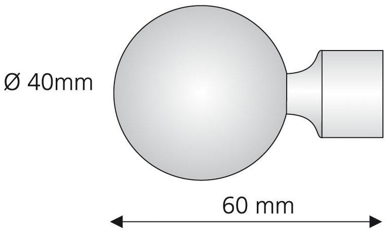 Liedeco Gardinenstangen-Endstück »Kegel mit Rohraufnahme«, (Set, 2 St.), für Gardinenstangen Ø 16 mm