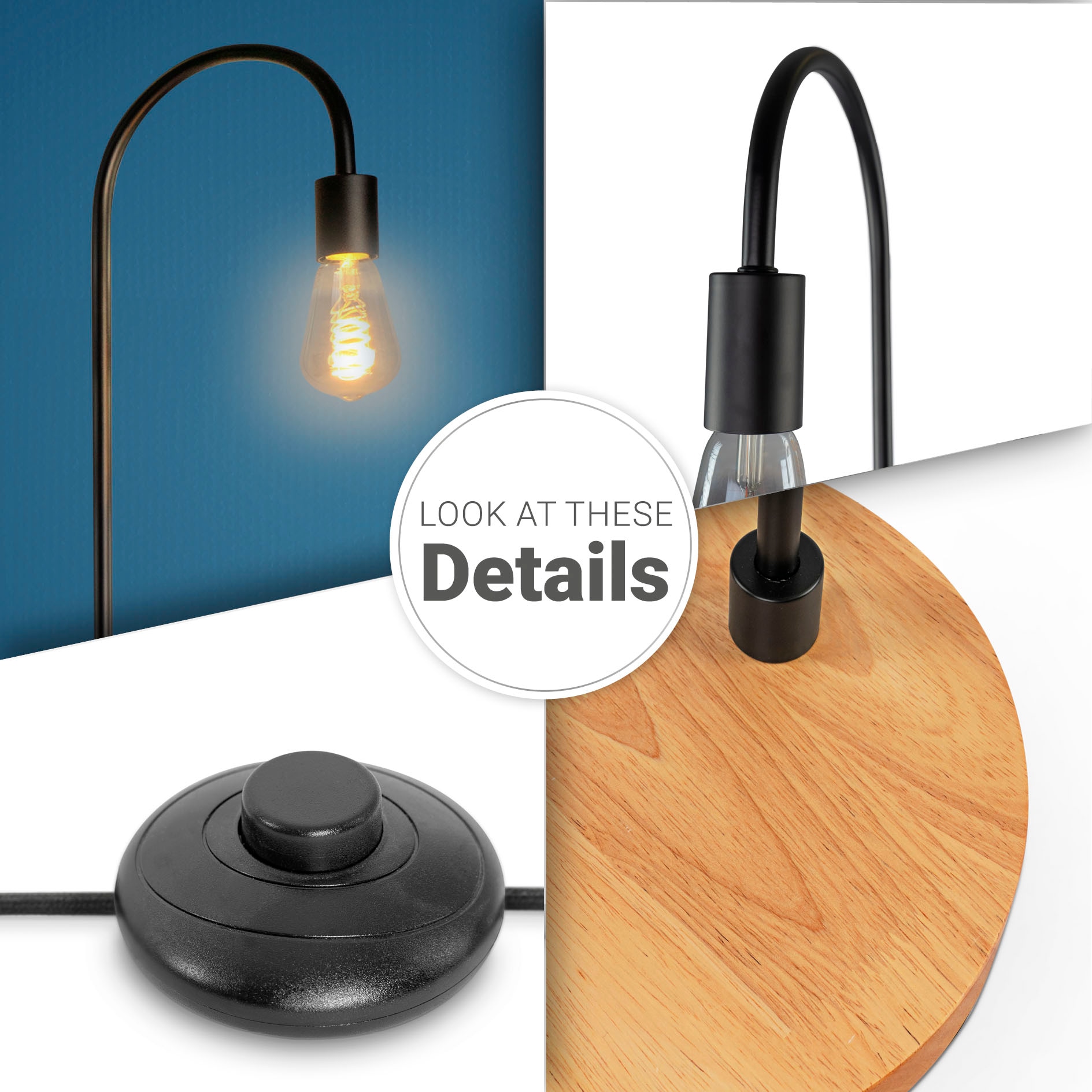 Paco Home Stehlampe »WALTER«, Bogenlampe Jahren | online Wohnzimmer Minimalistisch Fuß kaufen LED mit Skandi Industrial Garantie XXL Holz 3