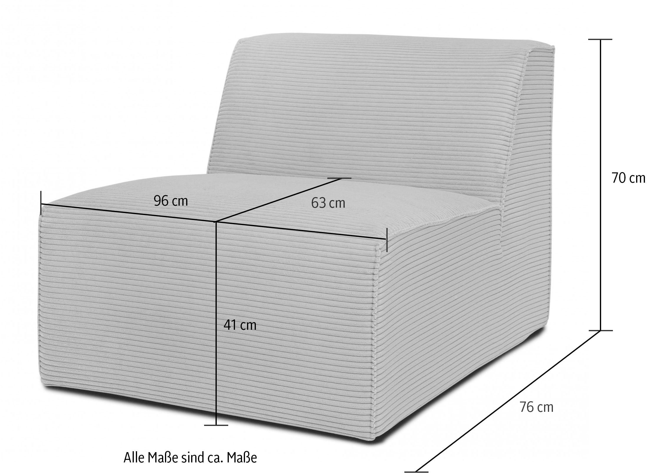 INOSIGN Sofaelement »Clayton«, in einem trendigen Cord-Bezug