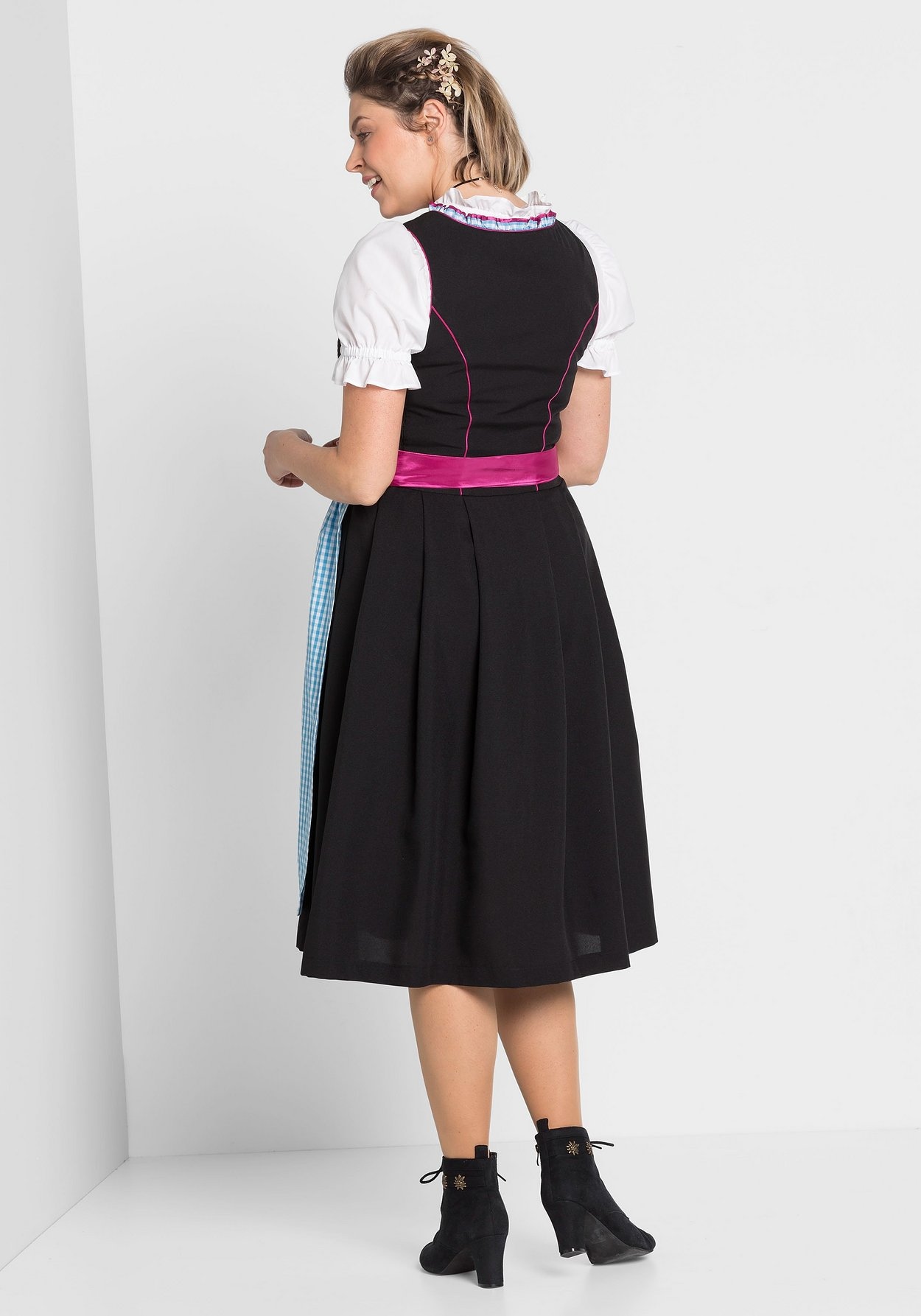 Sheego Dirndl »Dirndl mit Schürze und Bluse 3tlg.«, (mit Dirndlbluse), mit Schürze und Bluse 3tlg.