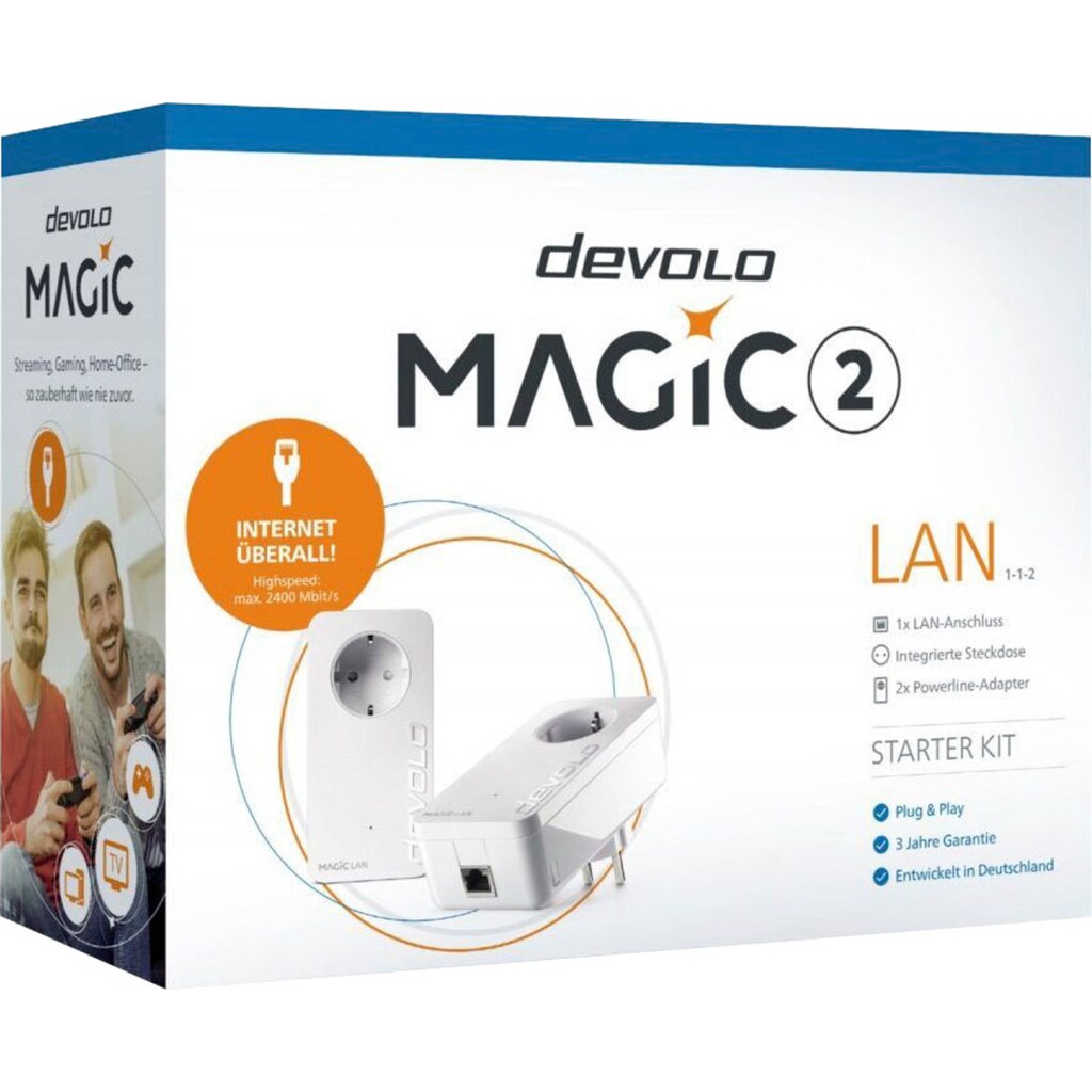 DEVOLO LAN-Router »Magic 2 LAN Starter Kit (2400Mbit, G.hn, 2x GbitLAN, Heimnetz)«