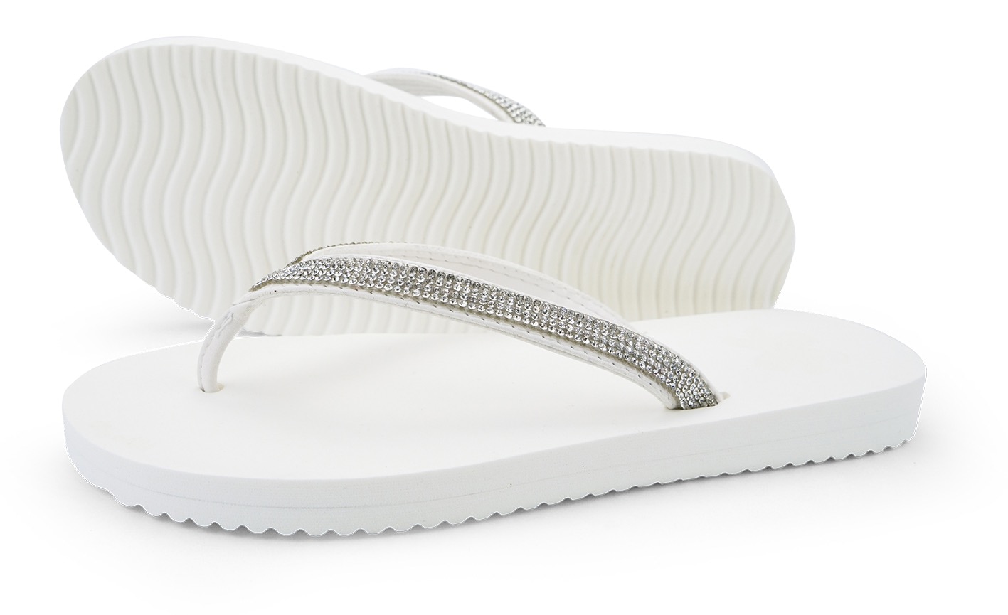 Flip Flop Zehentrenner »flip*«, Sommerschuh, Schlappen, Poolsildes mit funkelnden Riemchen