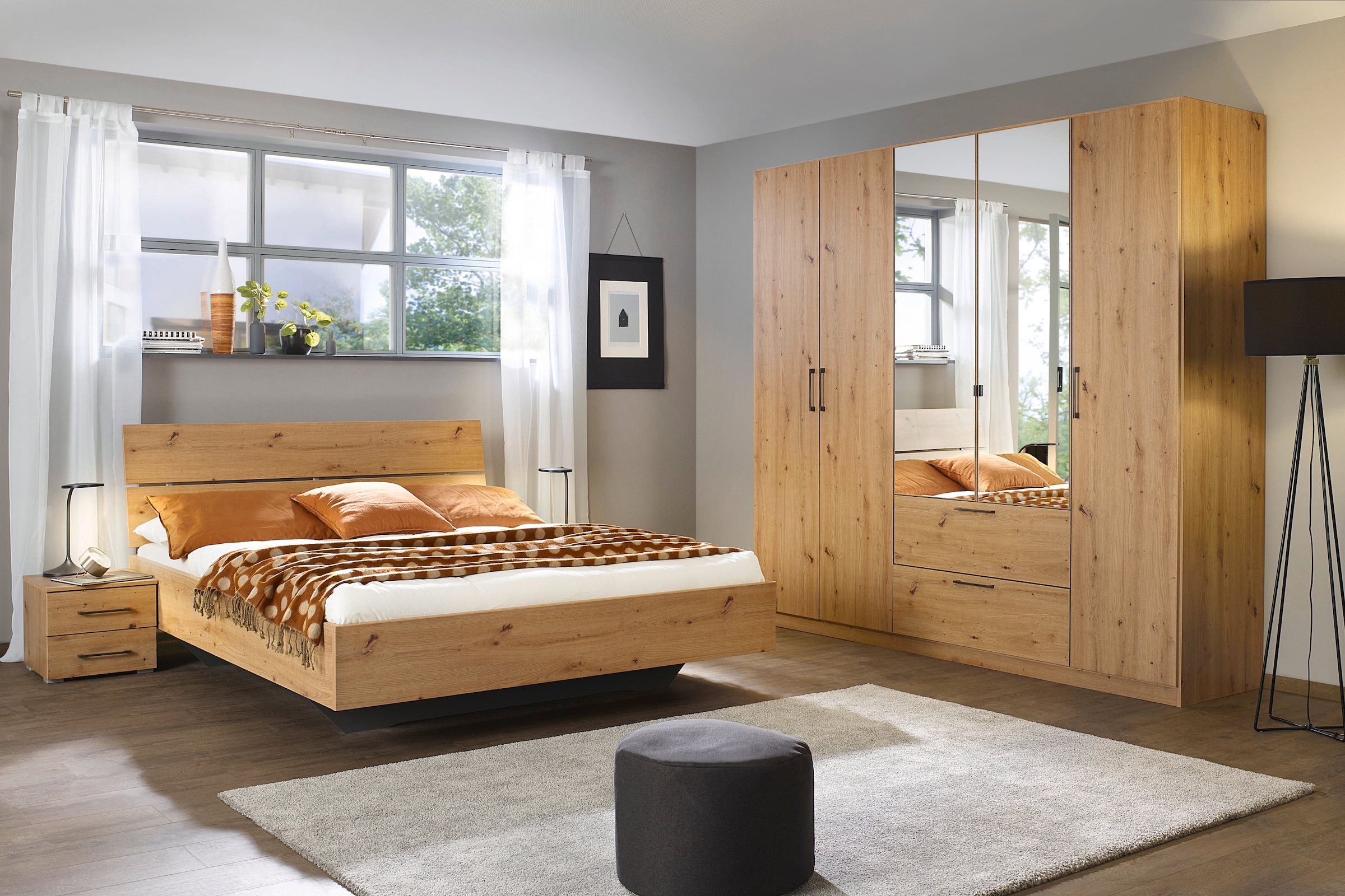 INOSIGN BY RAUCH Schlafzimmer-Set »Komplettschlafzimmer Schlafzimmer Challenger (Set 4-teilig)«, Schrank 2 Breiten, Bett 3 Breiten, 2 Nachttische MADE IN GERMANY