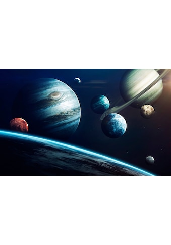 Papermoon Fototapete »PLANETEN SATURN ERDE MOND WELTALL SPACE«, Vliestapete,... kaufen