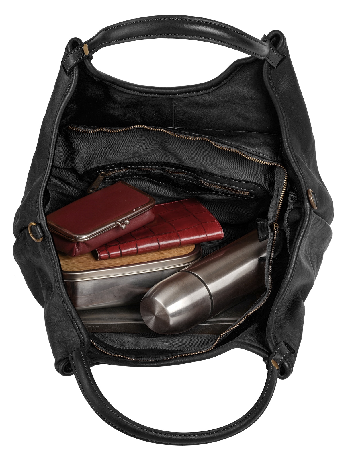 Samantha Look Henkeltasche echt Leder, Made in Italy