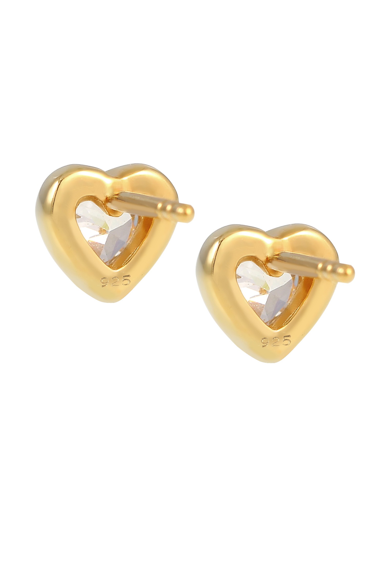 Elli Paar Ohrstecker »Ohrringe Herz Liebe Symbol Zirkonia 925 Silber«
