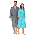 my home Unisex-Bademantel »Travel«, (1 St.), für Damen & Herren, mit Kimono-Kragen, leichte Qualität - ideal für jede Reise, reine Baumwolle, lang