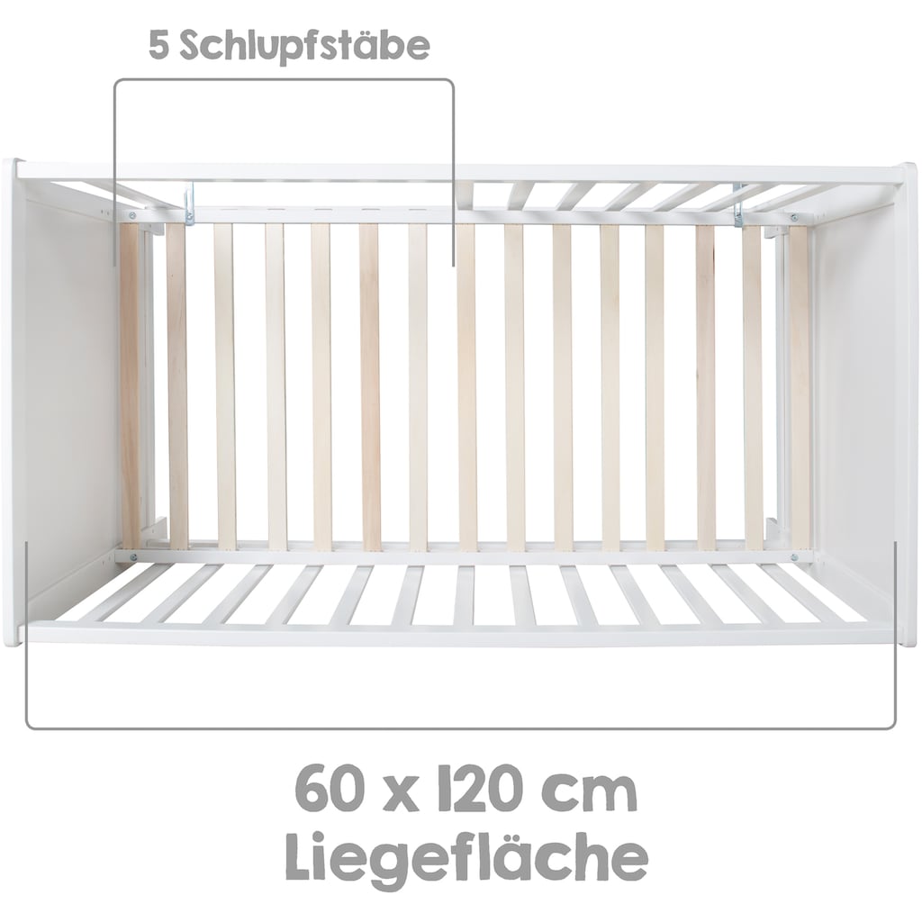 roba® Babybett »Multifunktionsbett mit Beistellfunktion«, (7 tlg.)