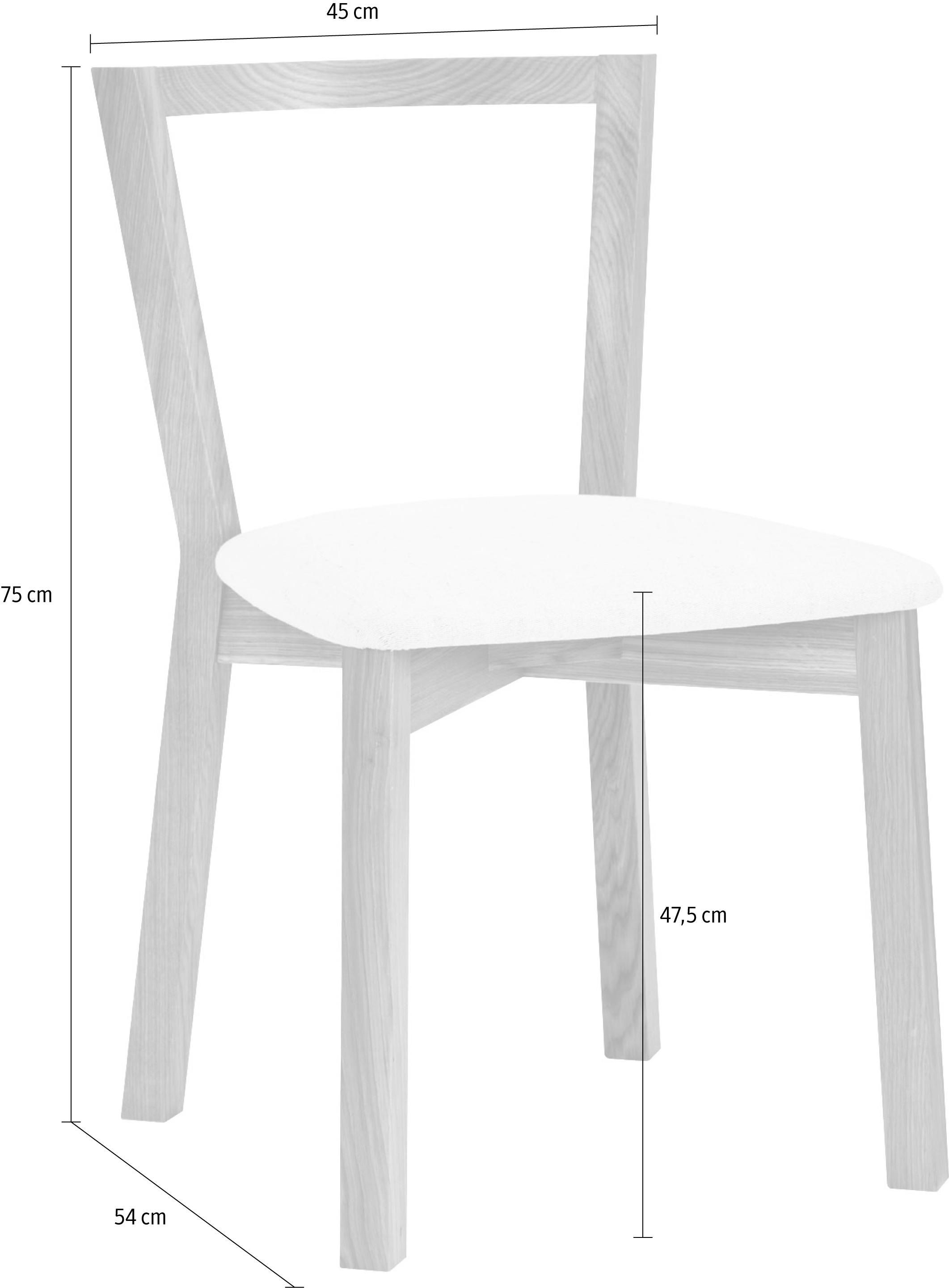 Woodman Stuhl »Edda«, (Set), Webstoff, kaufen massiver 2er im aus Set, Rechnung auf Gestell Eiche