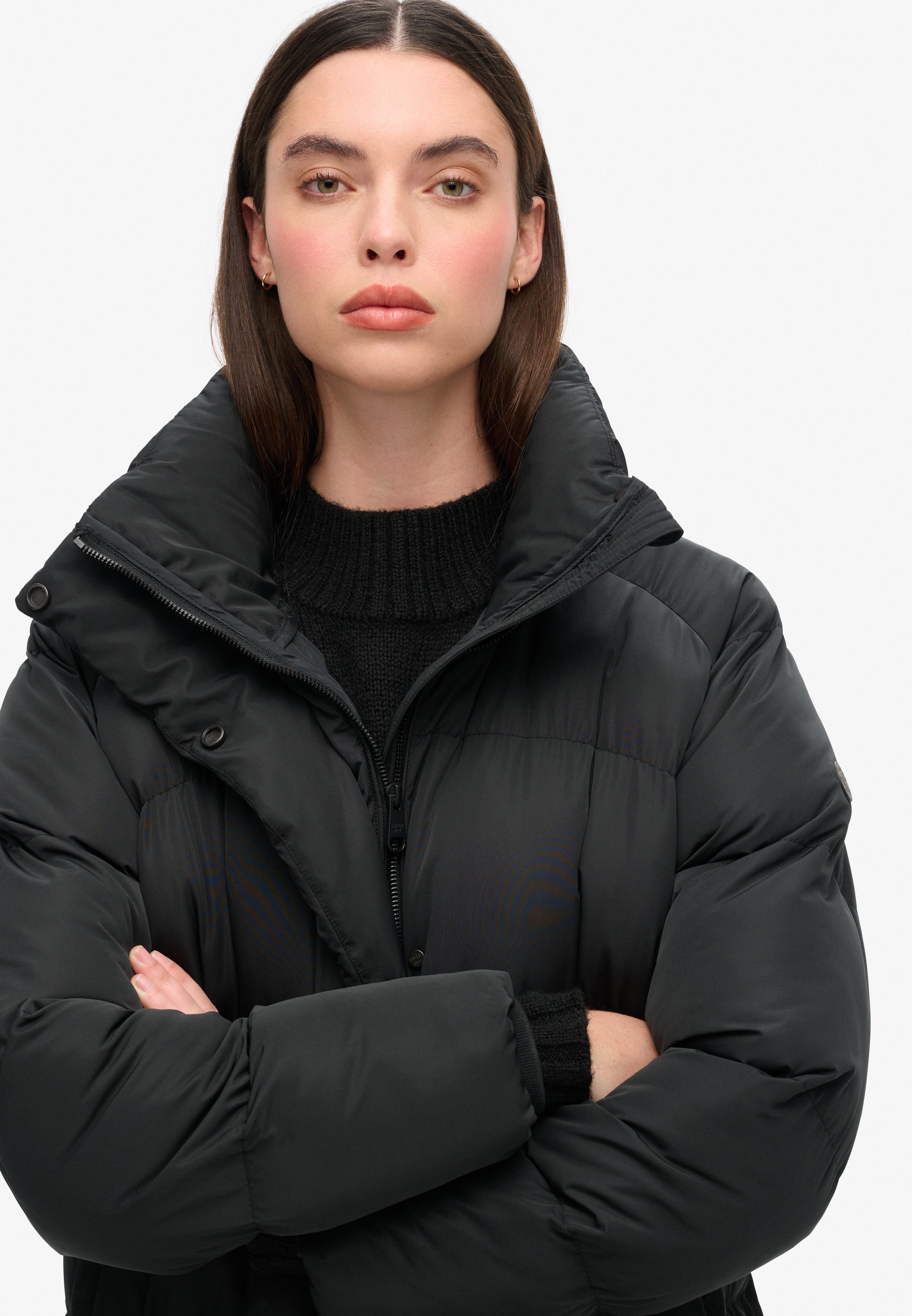 Superdry Steppjacke »MAXI LONGLINE PUFFER JACKET« mit Kapuze