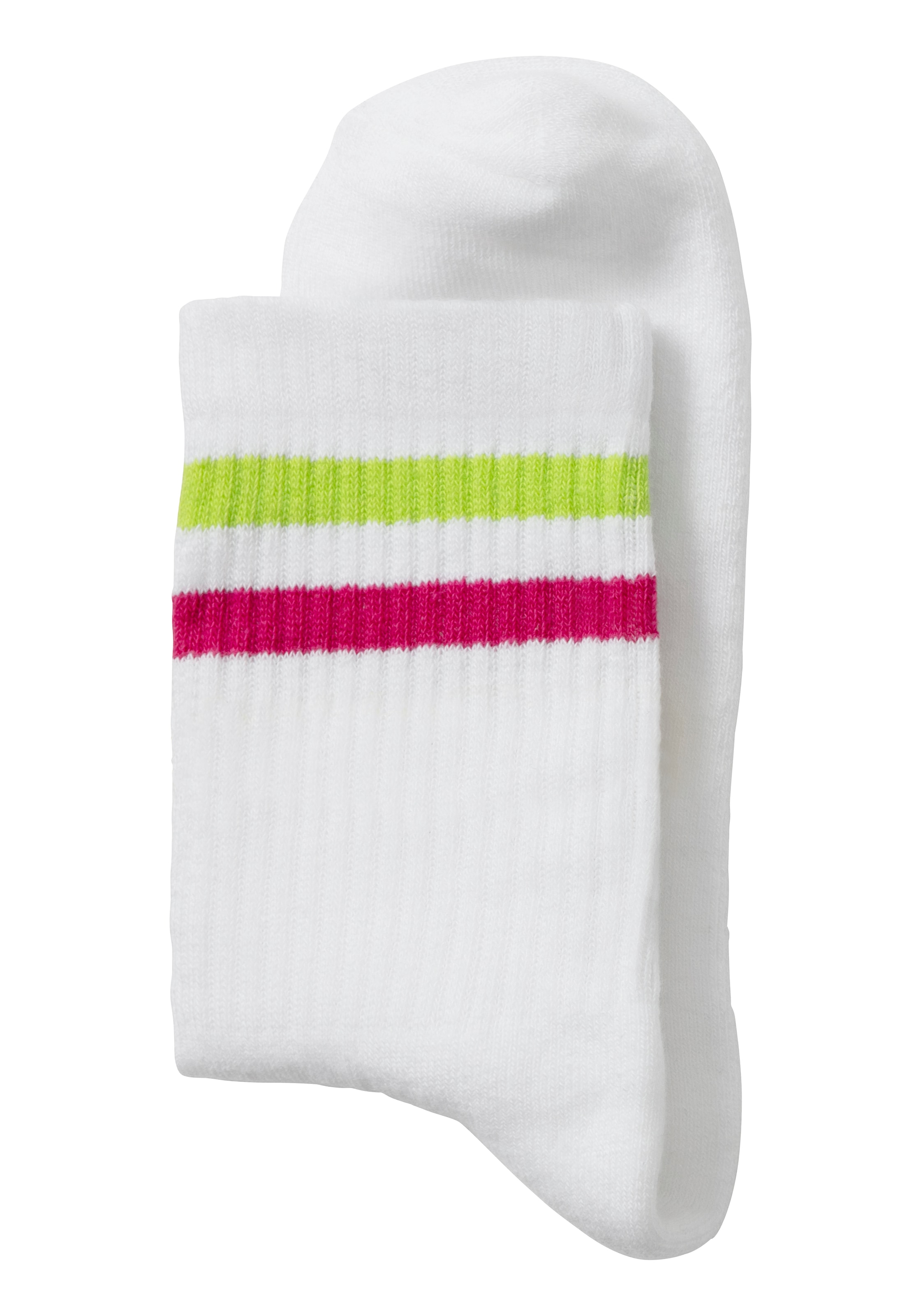 LASCANA Tennissocken, (Packung, 3 Paar), mit Frotteesohle und Stickerei