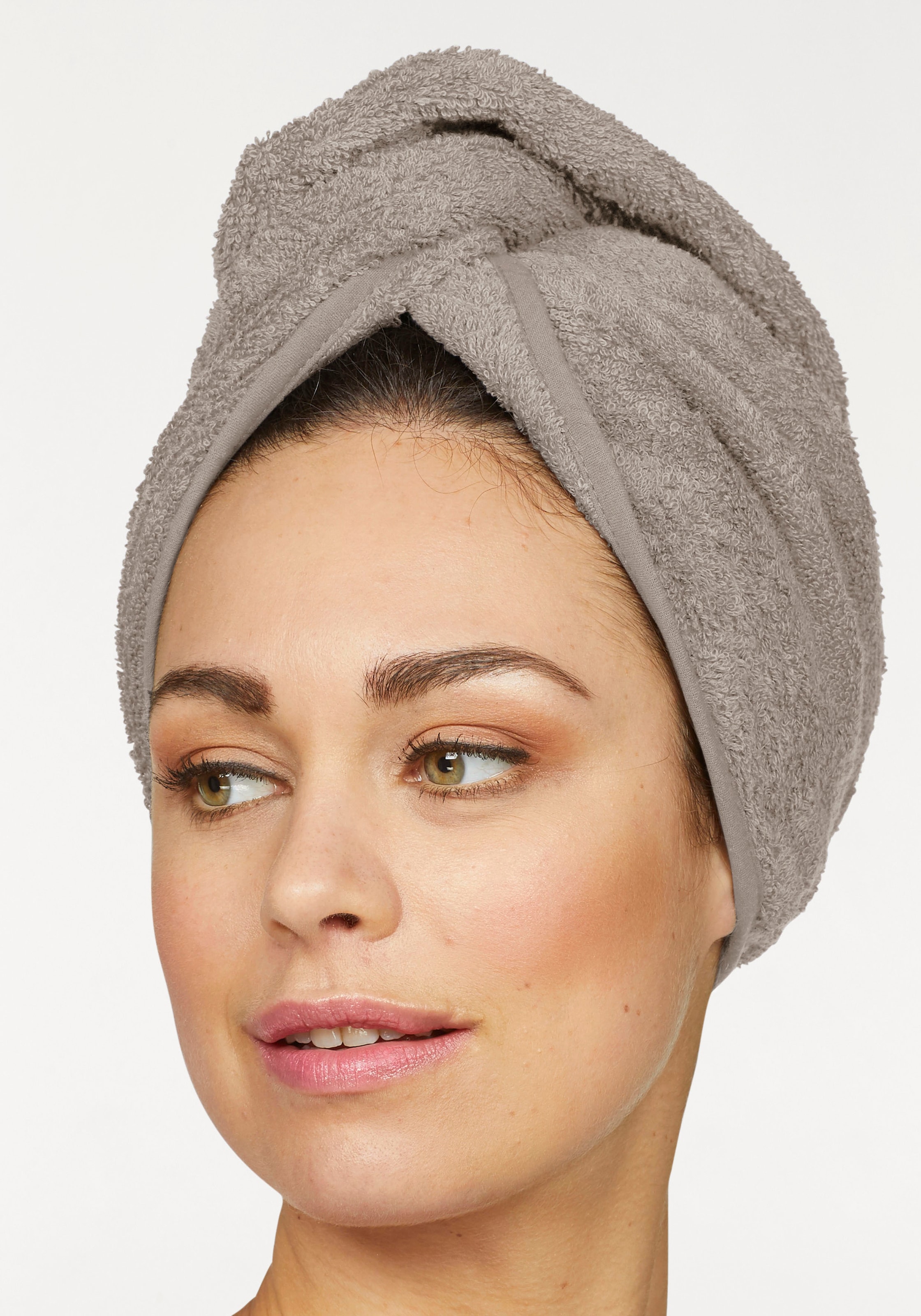 OTTO home Turban-Handtuch "Juna, als Set und Serie erhältlich, 2 Turbanhandtücher 24x61cm" 100% Baumwolle, Turban, Uni-Farben, weich