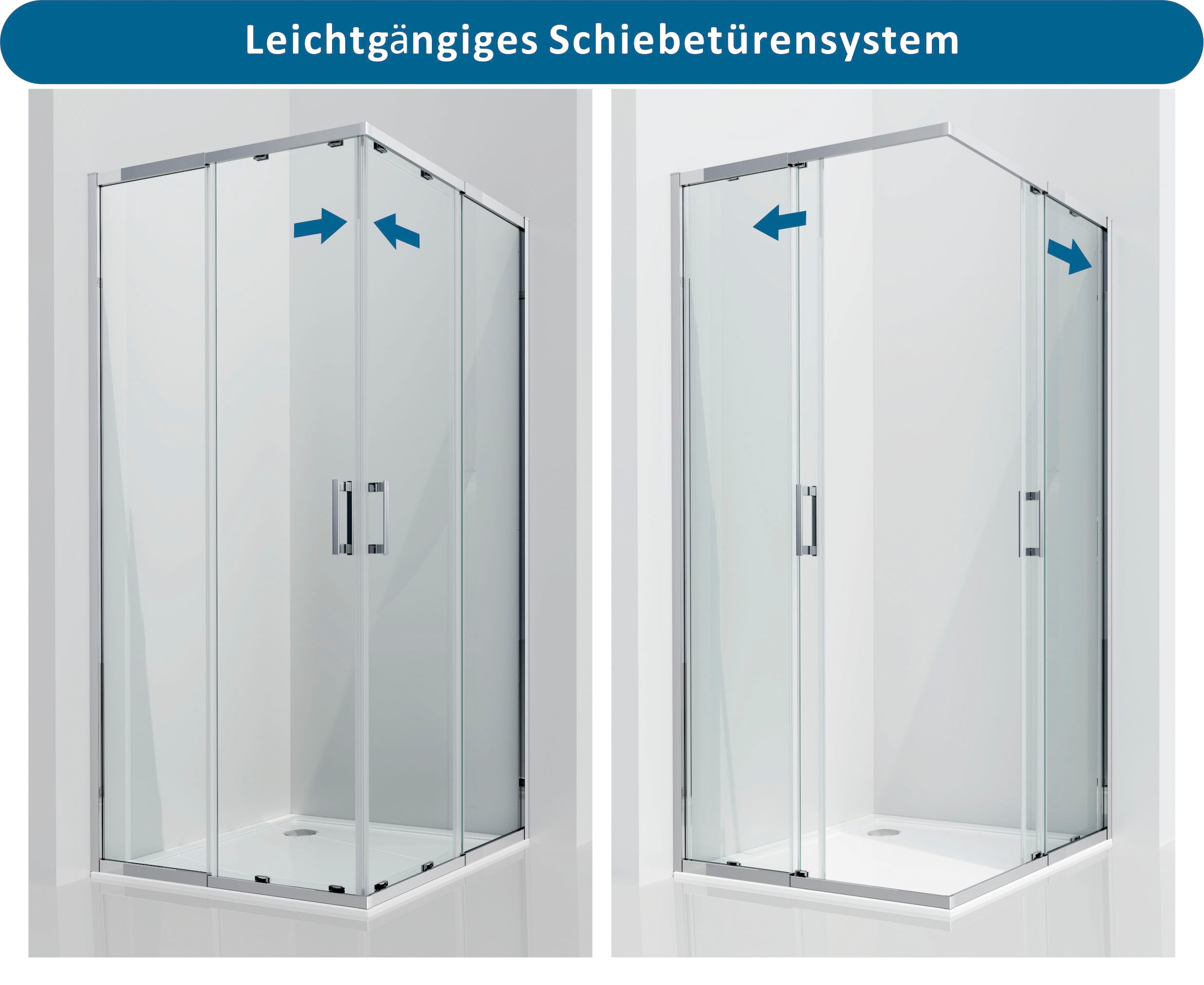 welltime Eckdusche »Trento Slimline« Eckdusche mit Profil in schmalem Design und robustem Rollensystem