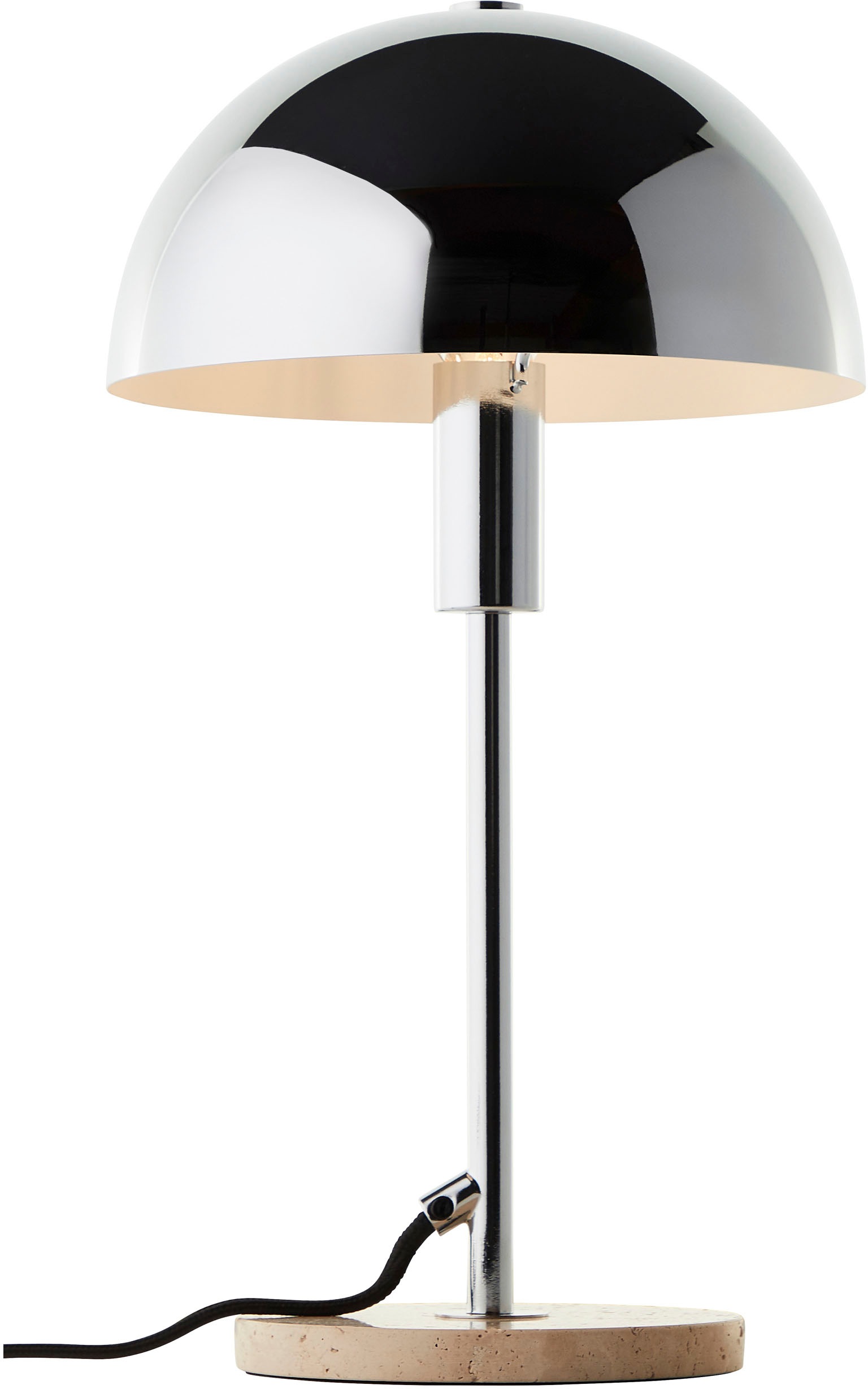 LeGer Home by Lena Gercke Tischleuchte »Linnea Pilz Lampe - Travertin Steinfuß«, Leuchtmittel E14 | ohne Leuchtmittel, Pilzleuchte, Tischlampe, Höhe 35,5 cm, Naturstein, Pilzlampe