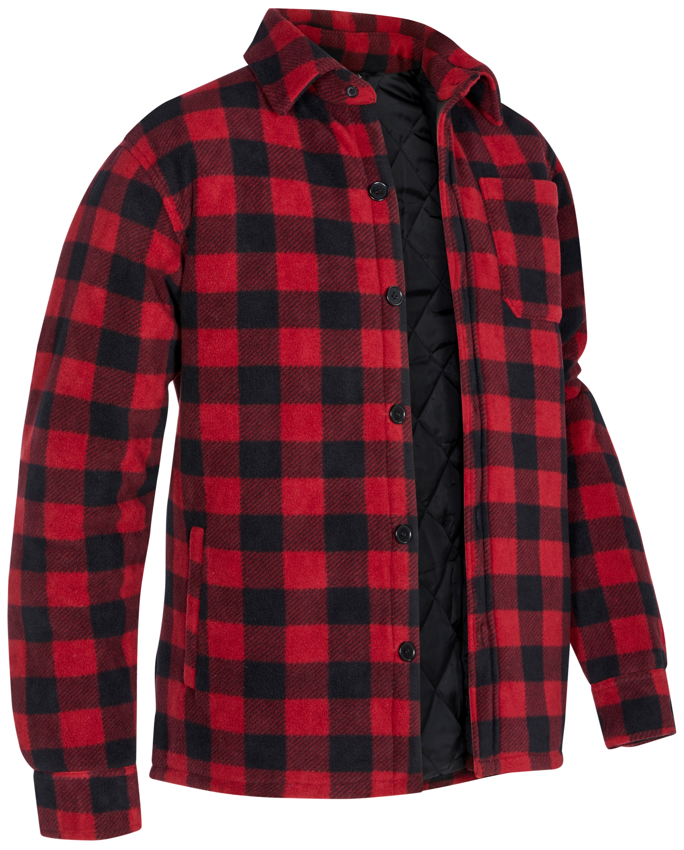 Northern Country Flanellhemd, (als Jacke gefüttert, Taschen, oder mit bei ♕ zugeknöpft Rücken, zu warm offen Flanellstoff mit tragen), 5 verlängertem Hemd