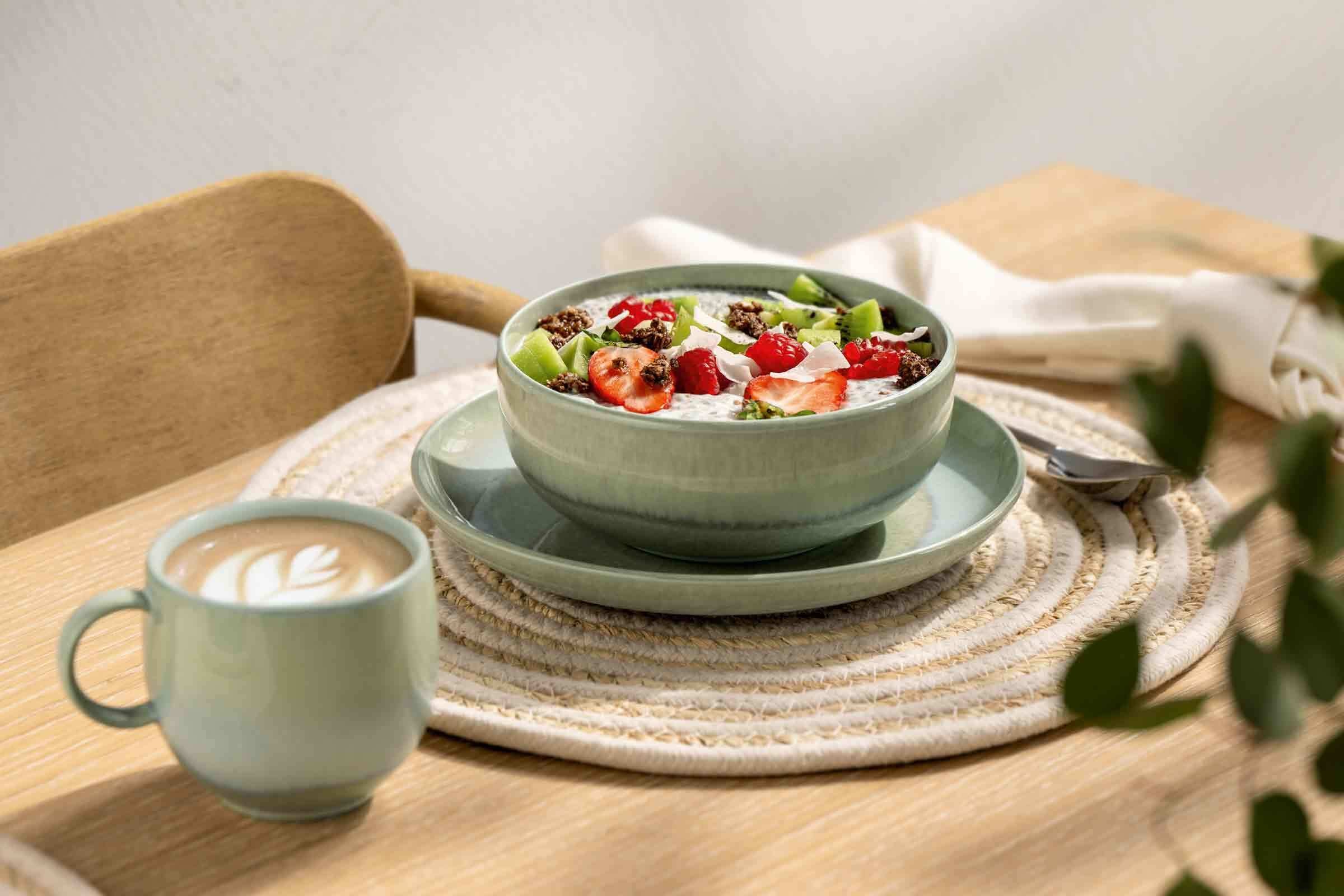 like. by Villeroy & Boch Frühstücksteller »Dessertteller Perlemor Alga ø 20,1 cm grün« Spülmaschinenfest, Mikrowellensicher