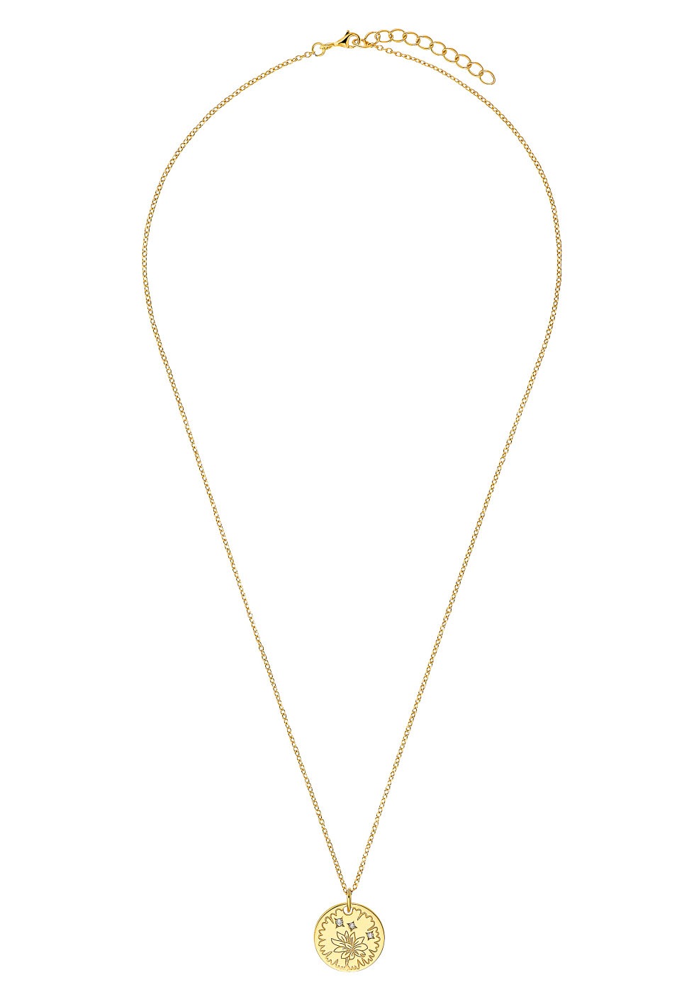 Amor Kette mit Anhänger »Blume, 2031774«, mit Zirkonia (synth.)