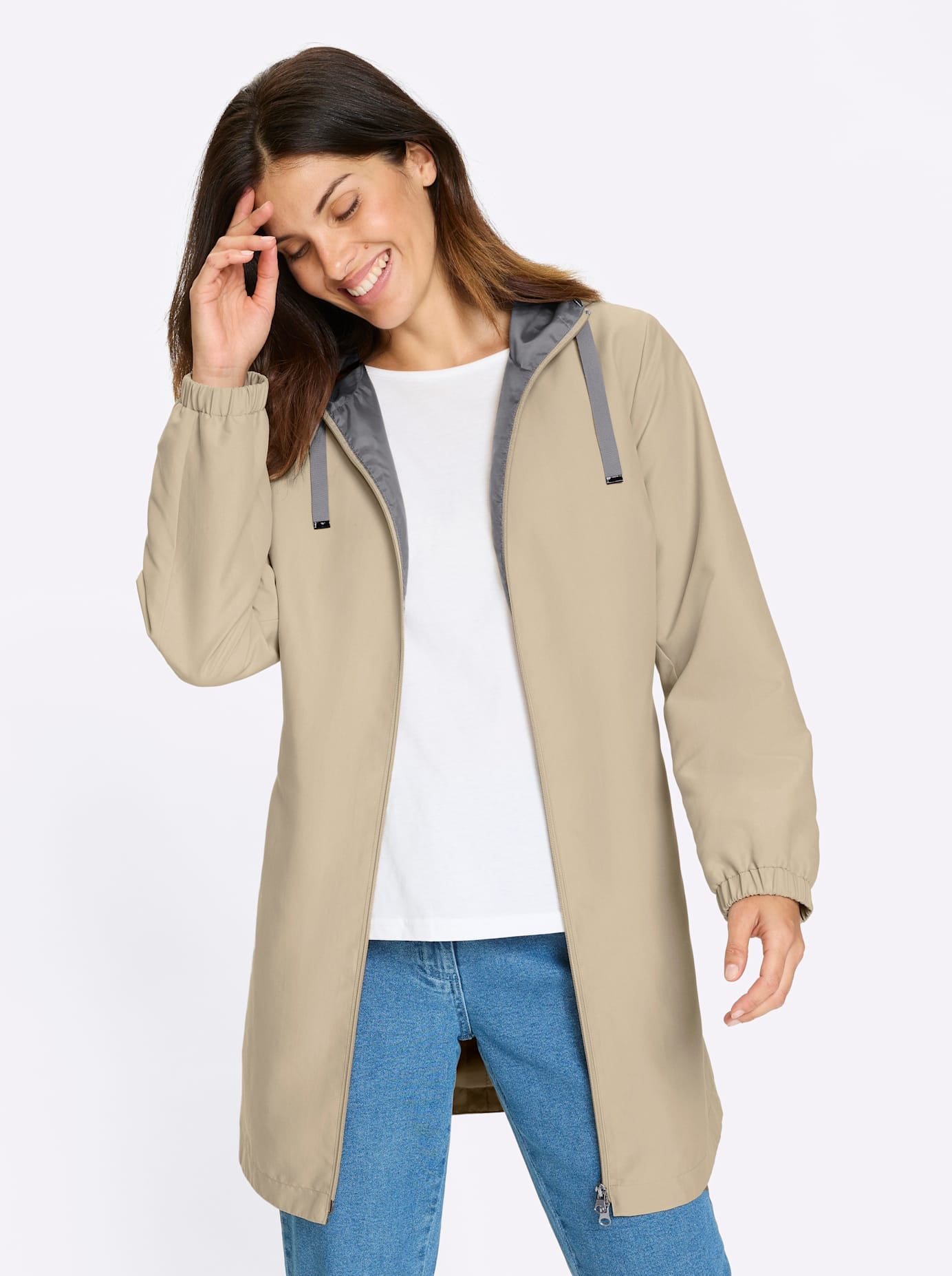 Classic Basics Langjacke mit Kapuze