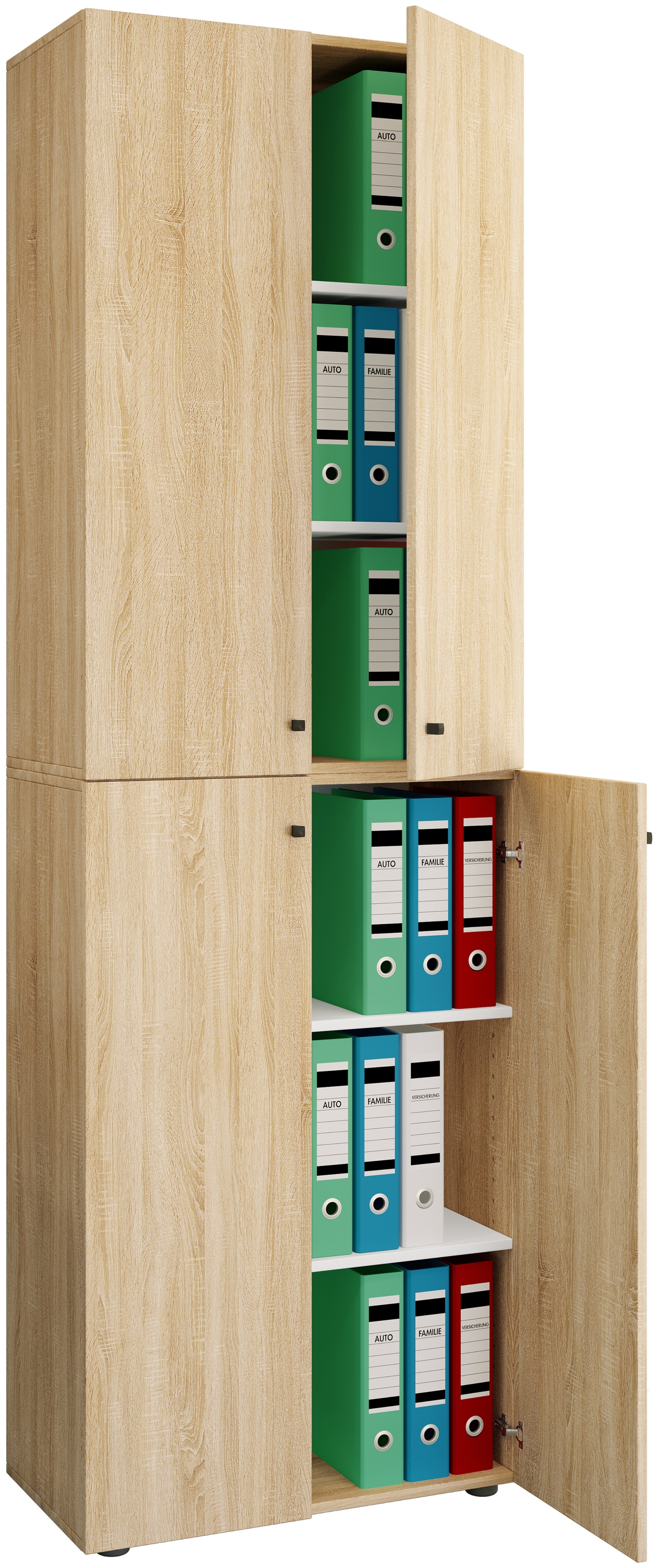 VCM Aktenschrank "Büroschrank Bücher Ordner Aktenschrank Lona 6fach" 1 Stk. tlg.