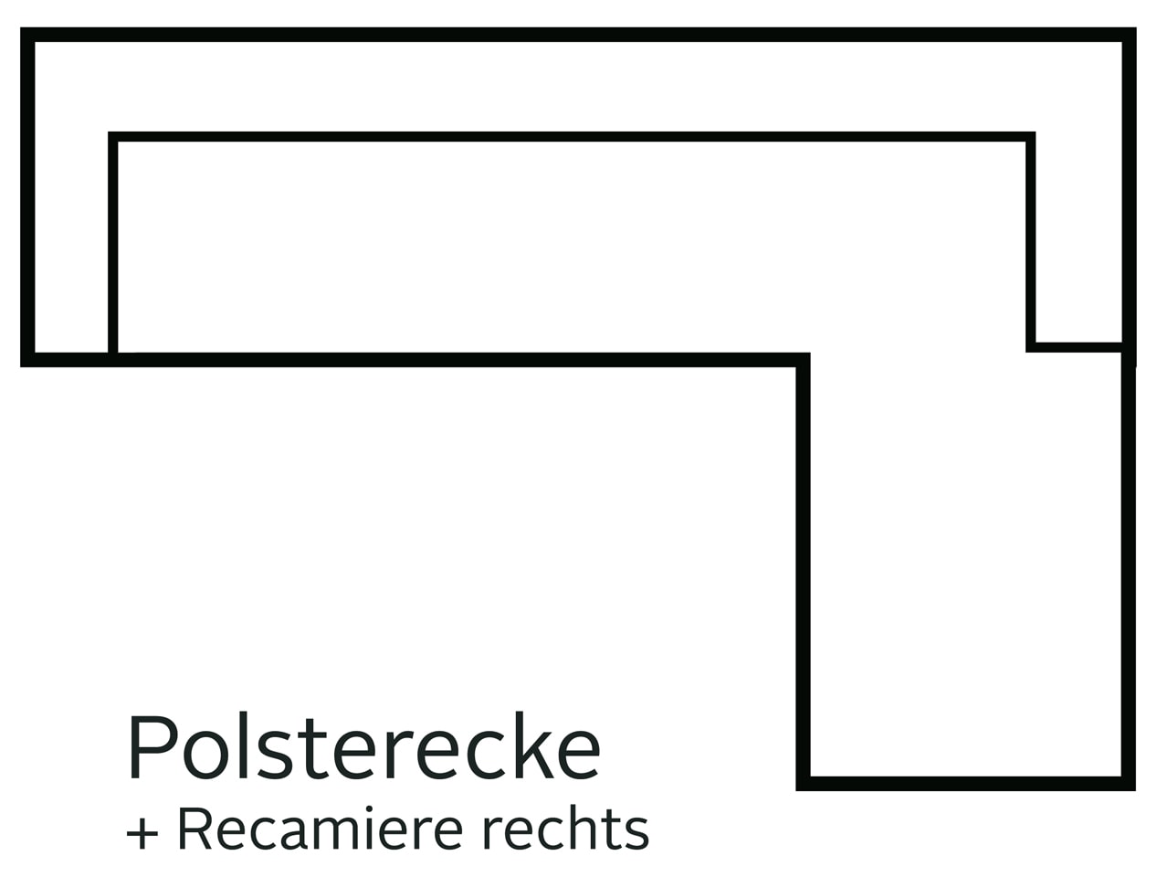 Home affaire Ecksofa »Juist L-Form«, mit Kopfteilverstellung und schwarzen Metallkufen