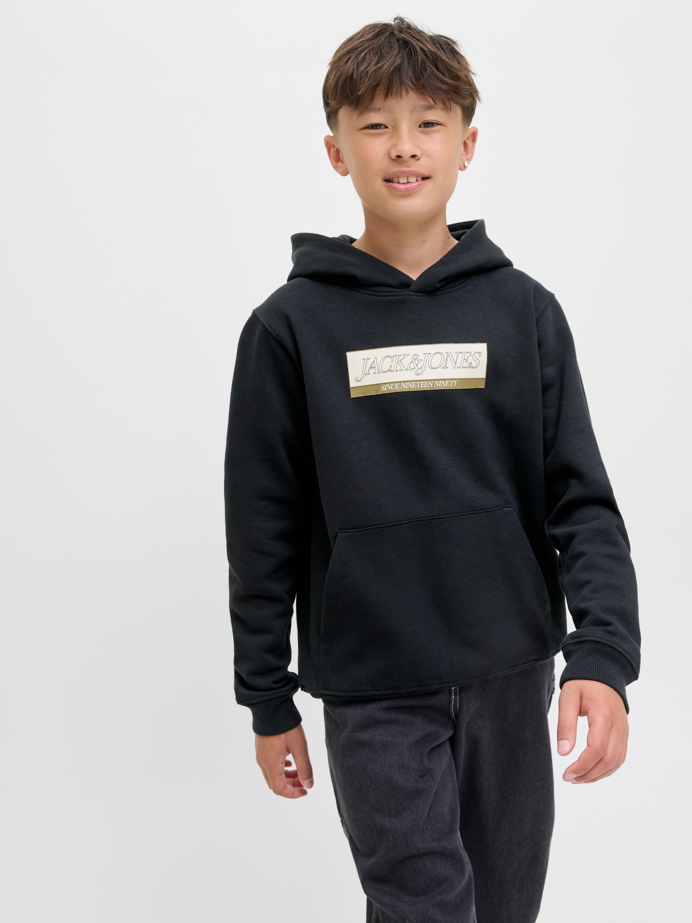 Jack & Jones Junior Kapuzensweatshirt »JORINWOOD BLOCK BRANDING SWEAT NOOS JNR«