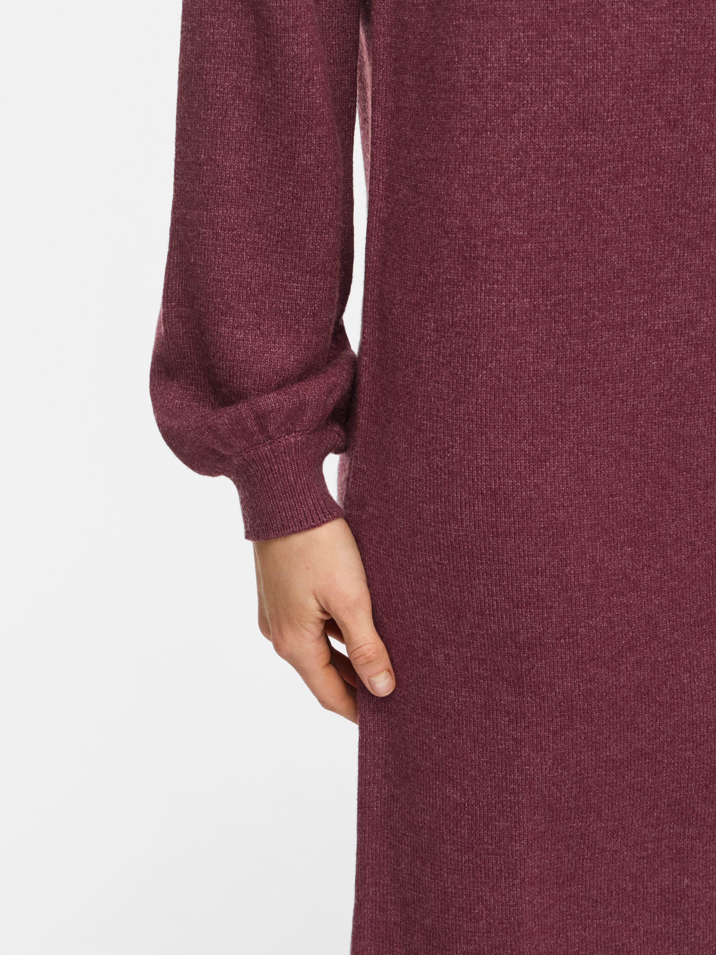 Vila Strickkleid »VIRIL L/S VOLUME SLEEVE KNIT DRESS-NOOS« Materialmix, normal geschnitten